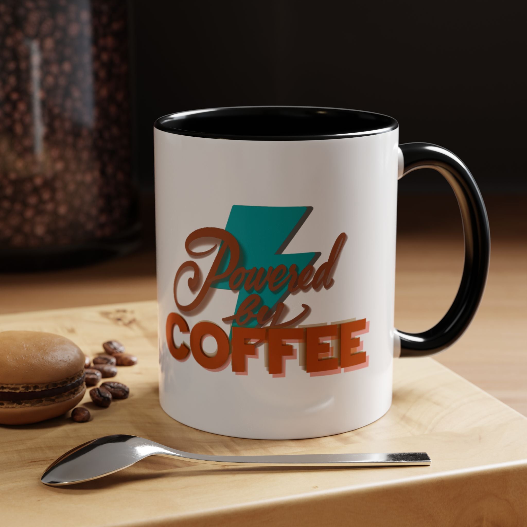 POWERED BY COFFEE Accent Coffee Mug (11 oz)