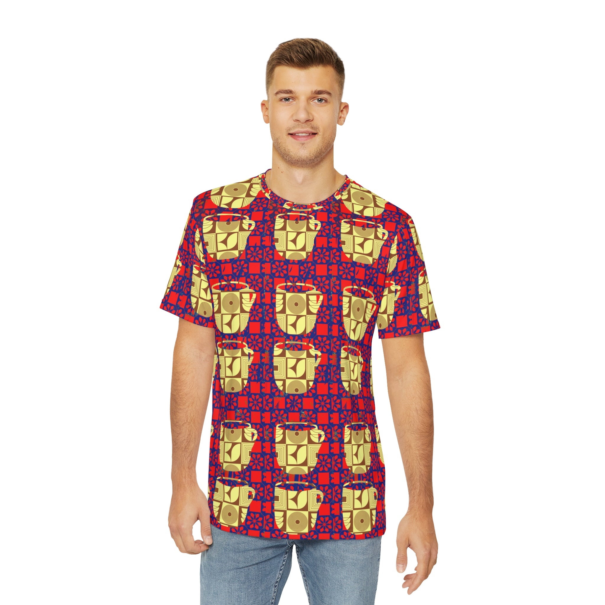 CUPPA JOE RETRO Men's Polyester Tee (AOP)