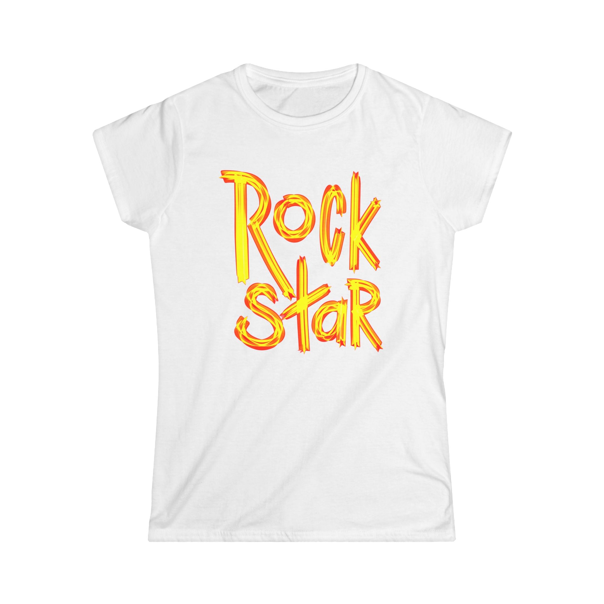 Rock Star Women's Softstyle Tee - Fun Graphic Tee for Music Lovers