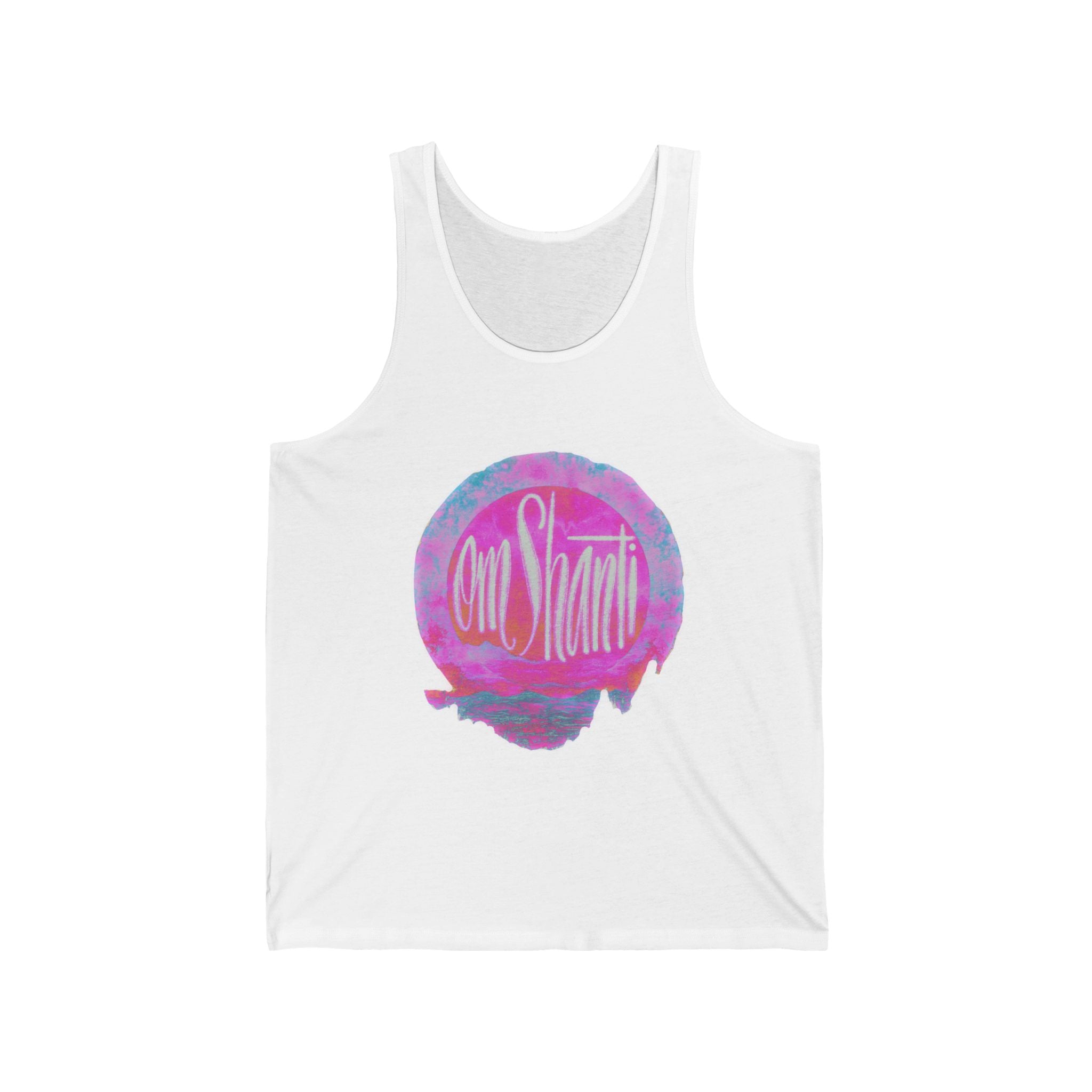 Unisex Jersey Tank - 'Om Shanti' Bohemian Vibe Tank Top