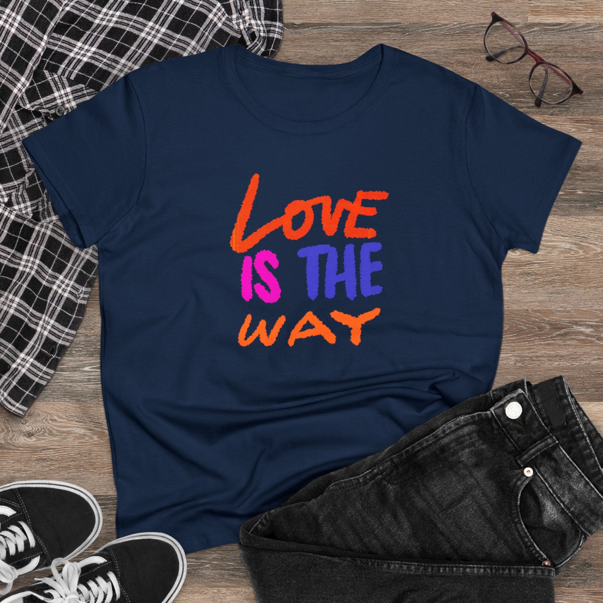 LOVE IS THE WAY Women's Midweight Cotton Tee