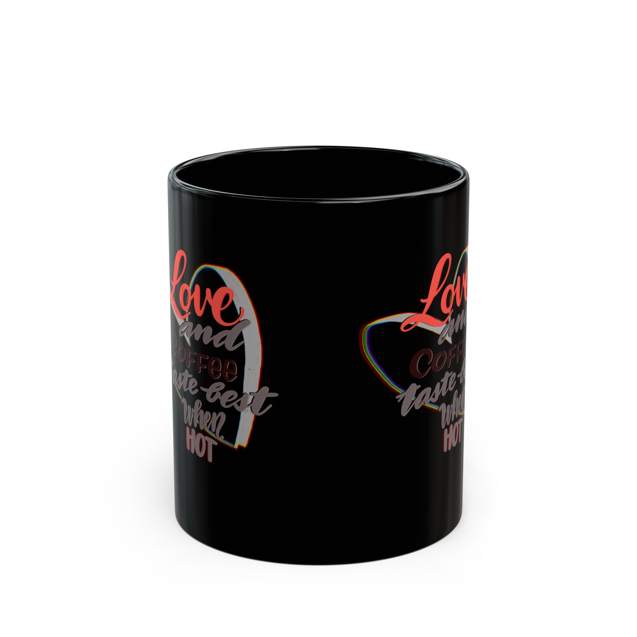 LOVE AND COFFEE Black Mug (11oz)