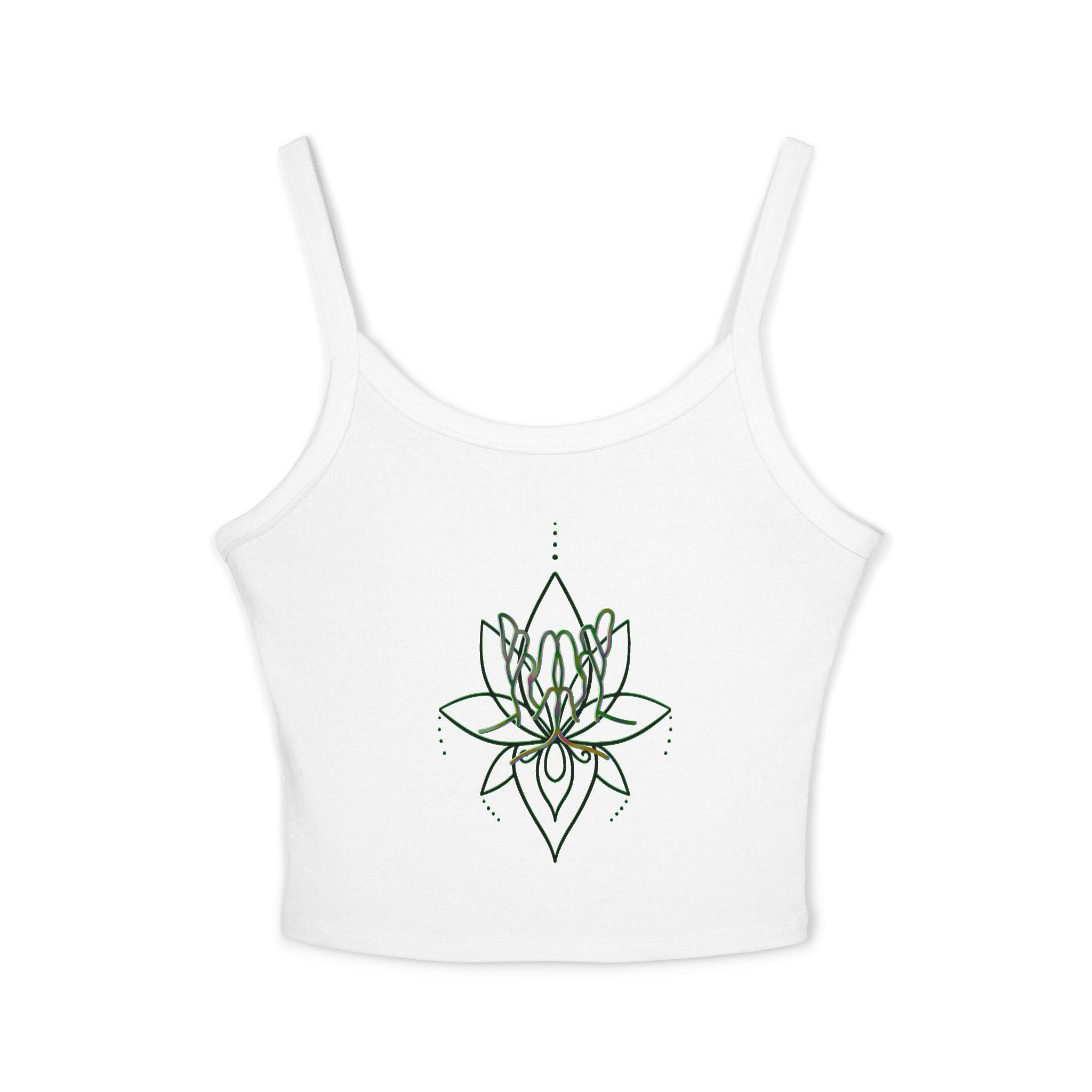 Lotus Mudra  Women's Spaghetti Strap Tank Top - Boho Chic Summer Wear