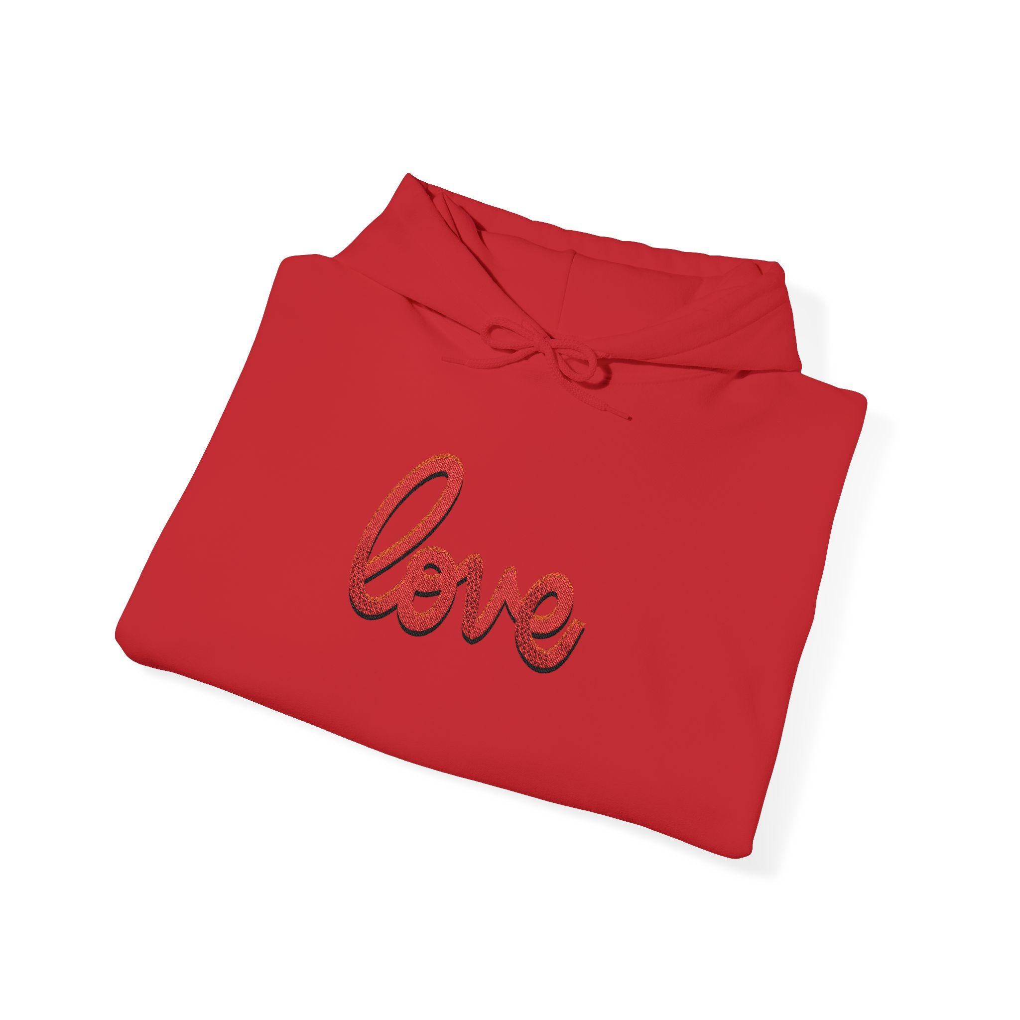 Love Script Hoodie — Red heart  Pullover