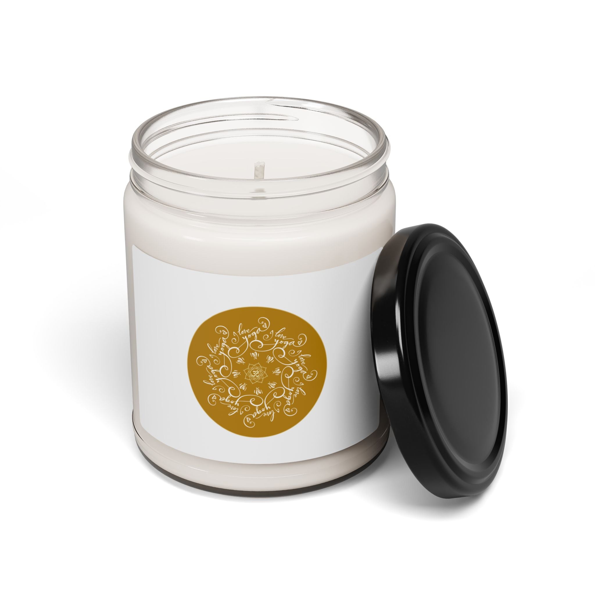 I Love Yoga Luxurious Scented Soy Candle - 9oz with Elegant Gold Design