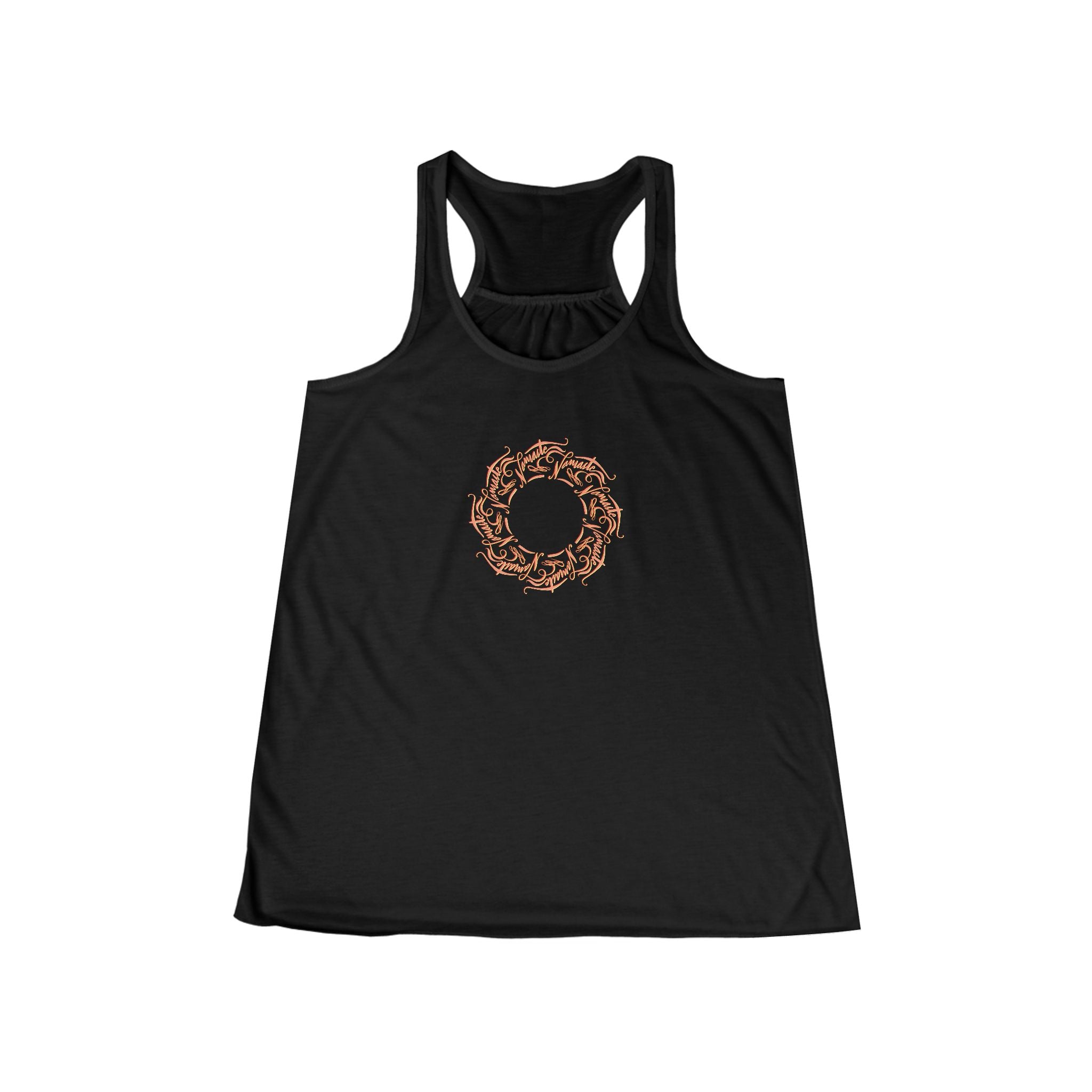 Flowy Racerback Tank with Namaste Mandala Design, Women’s Summer Tank Top, Casual Wear, Yoga Apparel, Music Festival Outfit, Gift for Her