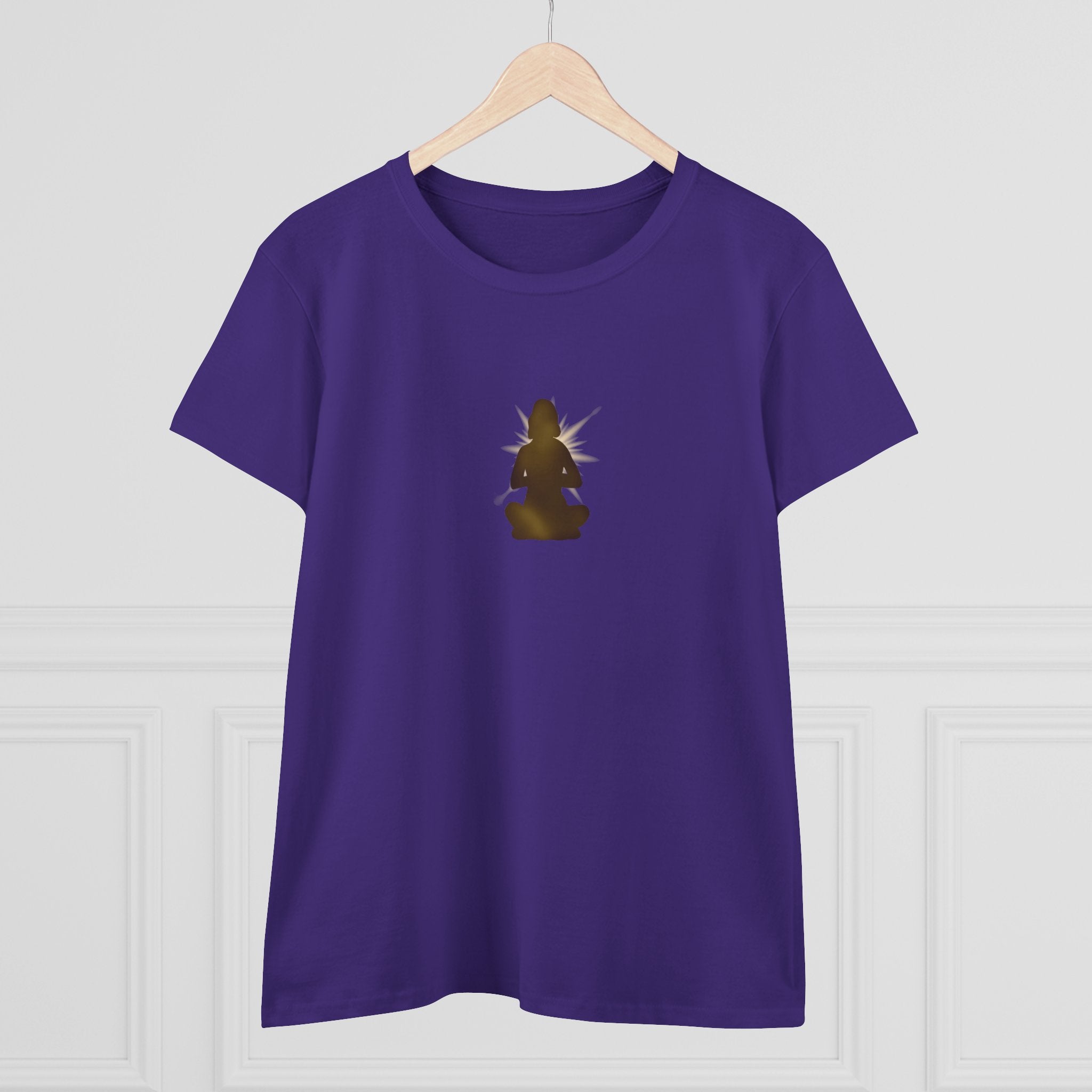 Meditation Silhouette Tee — Women's Yoga Cotton T‑Shirt