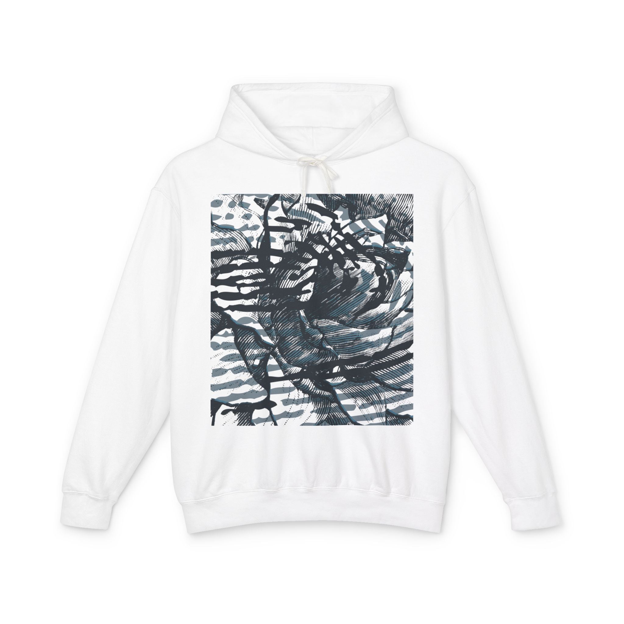 Unisex Lightweight Hooded Sweatshirt with Abstract Art Design