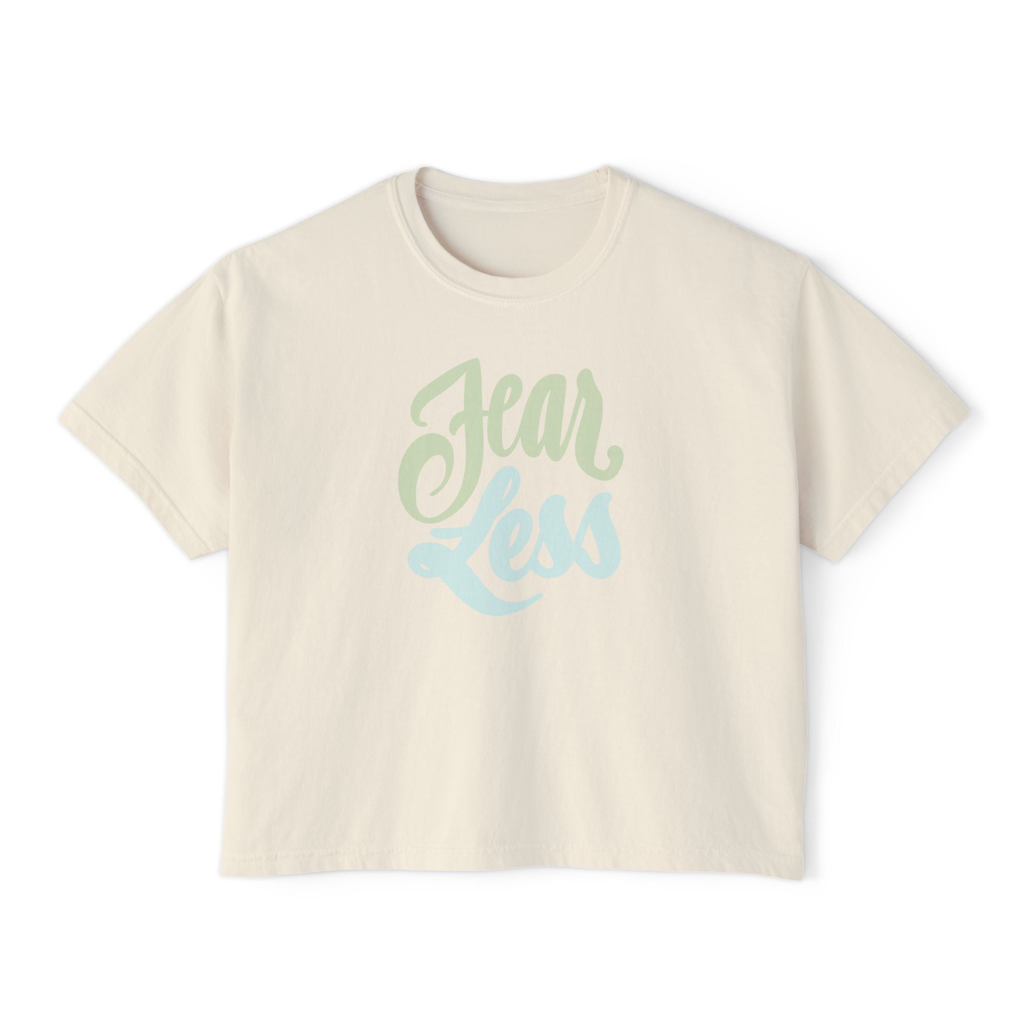 Fear Less Women's Boxy Tee - Comfortable & Empowering Casual Top