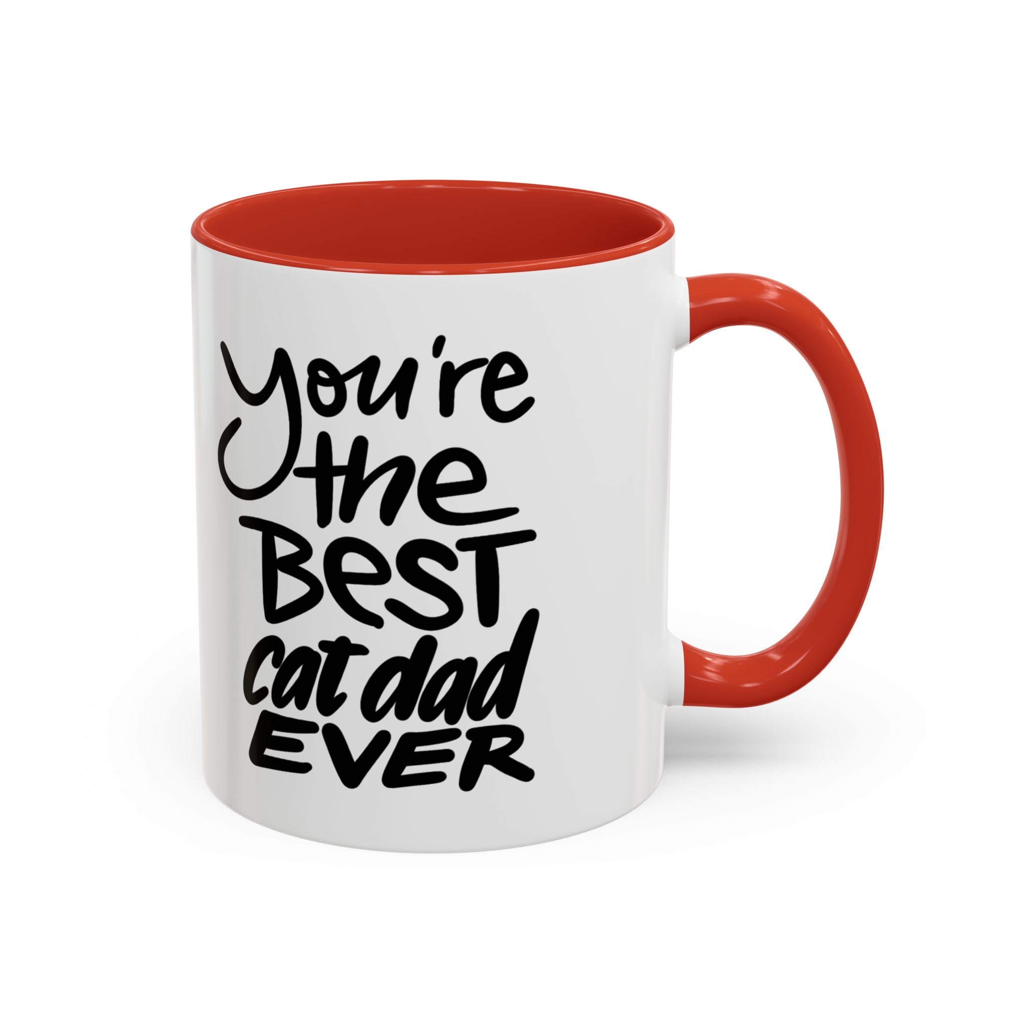 BEST CAT DAD EVER Accent Coffee Mug (11 oz)