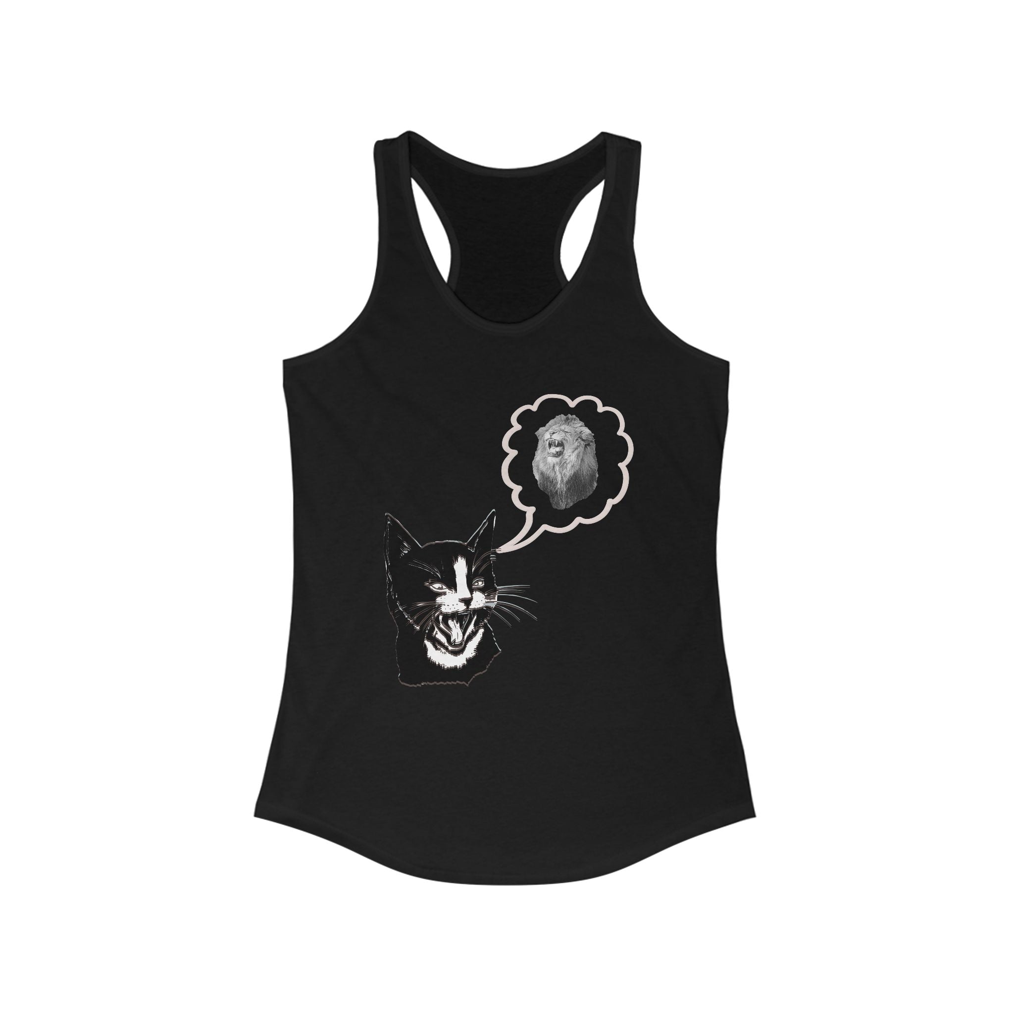 Funny Cat and Lion Racerback Tank Top - Perfect for Animal Lovers