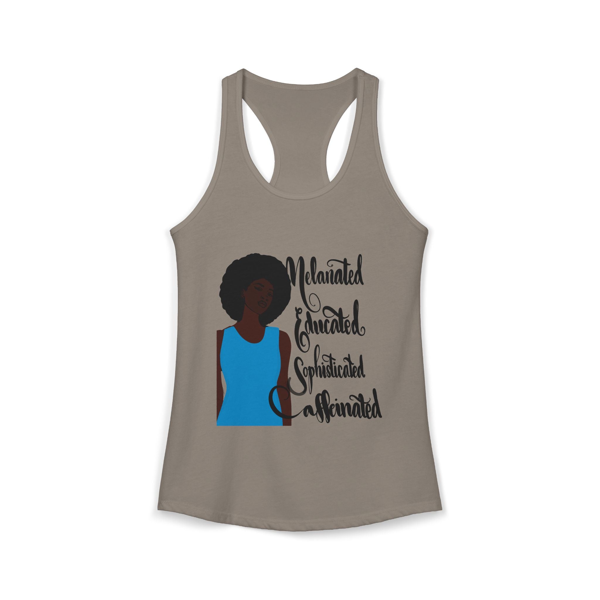Black Woman Racerback Tank — Empowerment Graphic Tank Top
