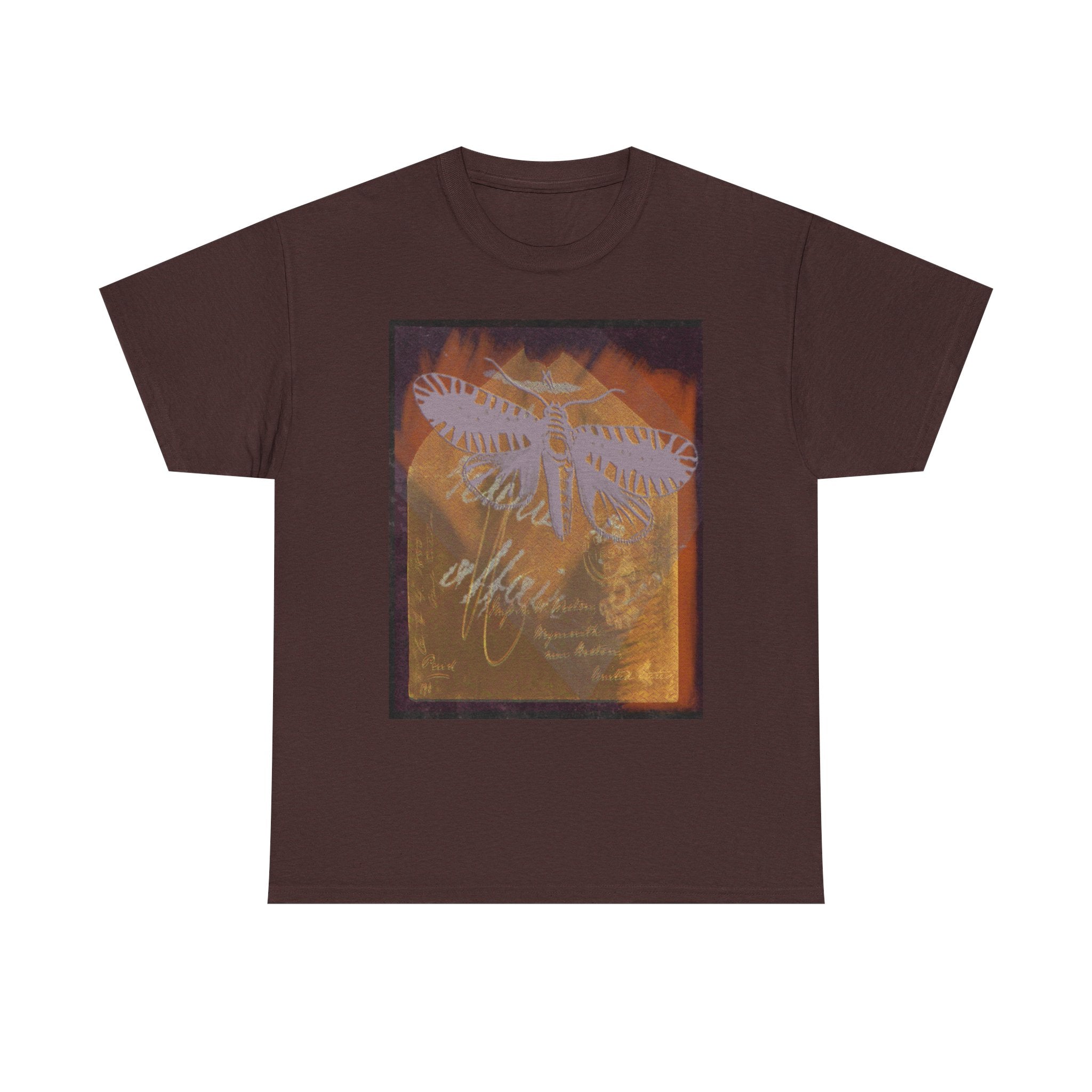 Bohemian Moth Design Unisex Heavy Cotton Tee - Nature Inspired Graphic T-Shirt