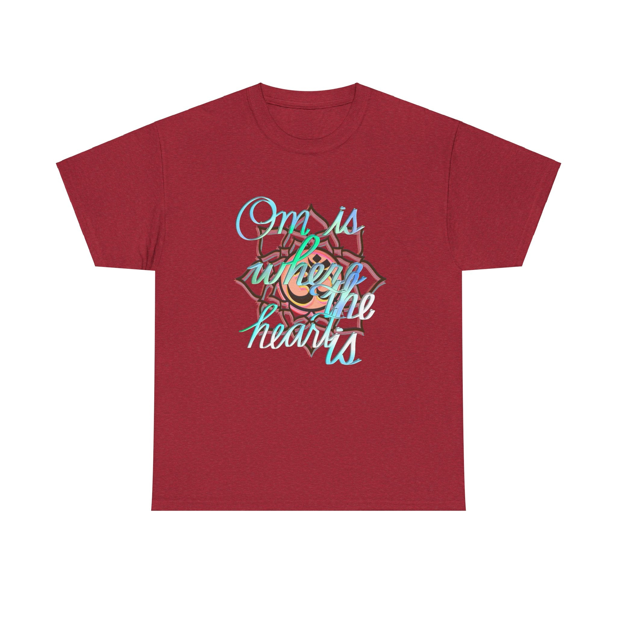 OM IS WHERE THE HEART IS Unisex Heavy Cotton Tee