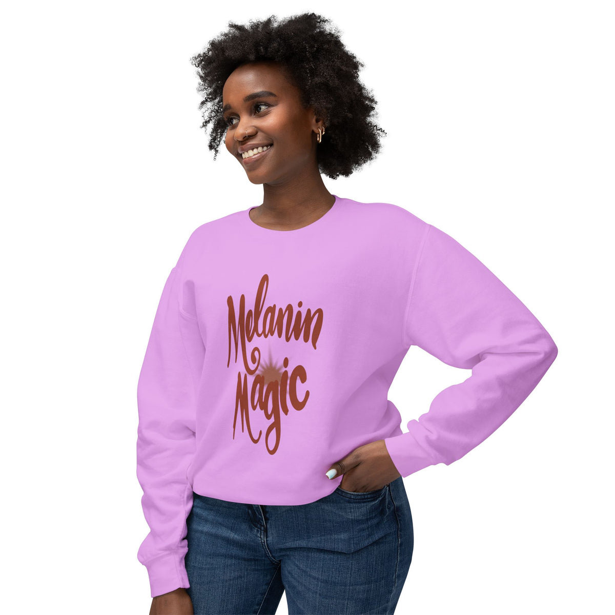 Melanin Magic Crewneck Sweatshirt — Comfort Fit Inspirational Graphic