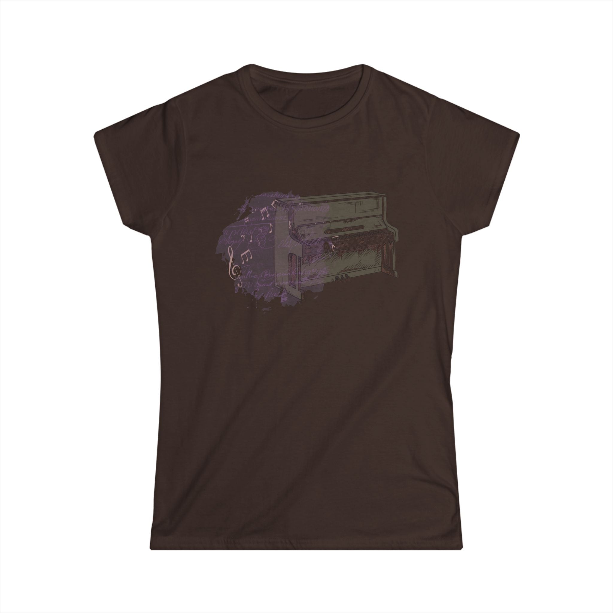 Vintage Piano Graphic Tee, Music Lover Gift, Softstyle Women's Shirt, Casual Concert Top, Unique Birthday Present
