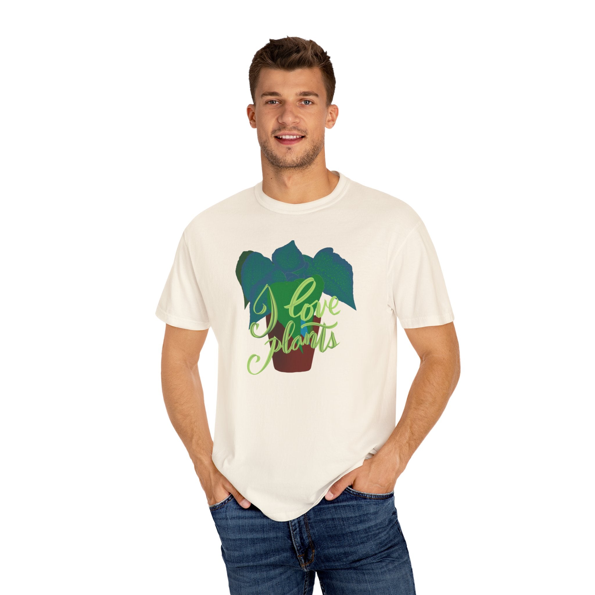 I LOVE PLANTS Unisex Garment-Dyed T-shirt