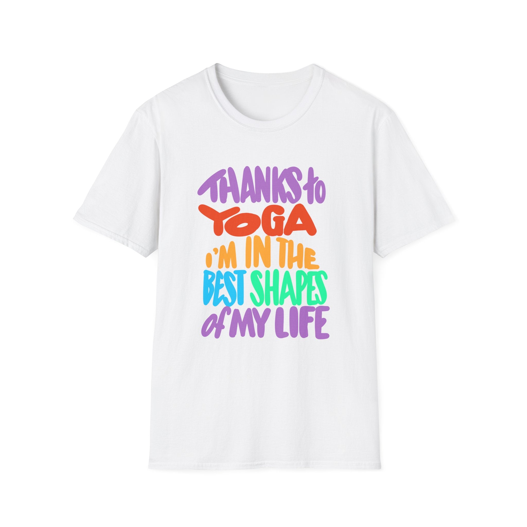 Thanks To Yoga Unisex Softstyle T-Shirt - Motivational Fitness Tee