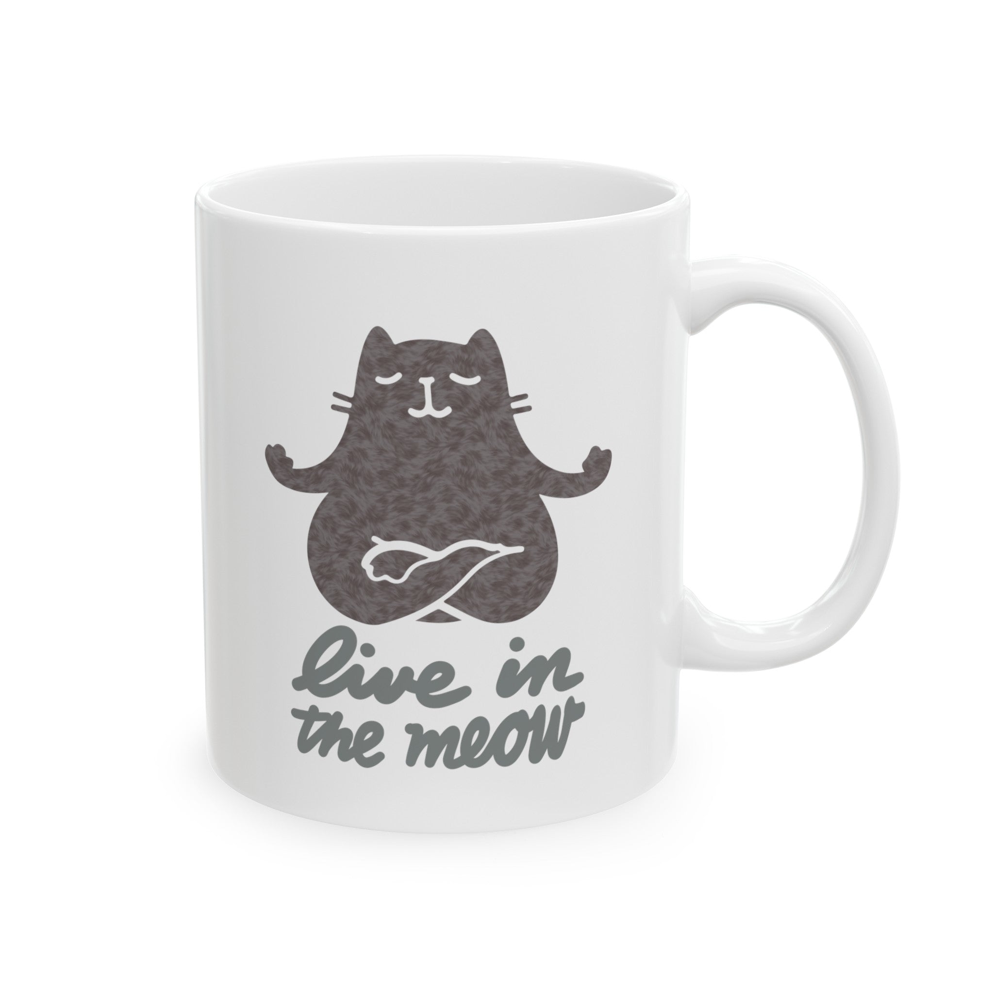 LIVE IN THE MEOW Ceramic Mug, (11oz)