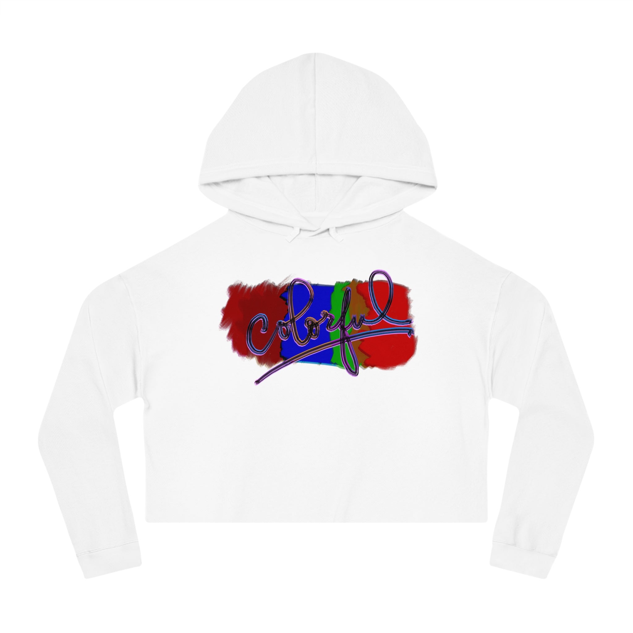 Colorful Women's Cropped Hooded Sweatshirt | Chic Casual Vibe
