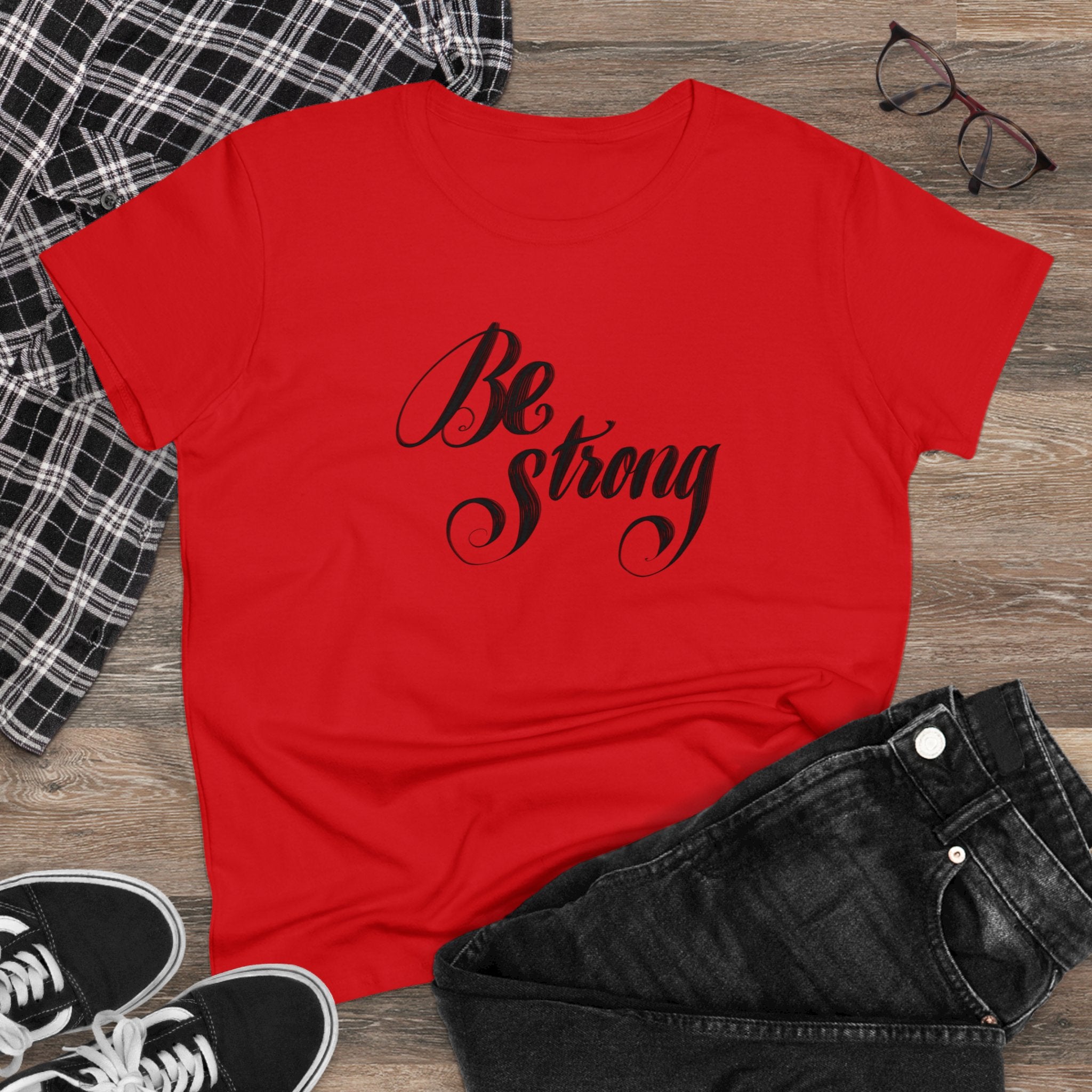 BE STRONG Women's Midweight Cotton Tee