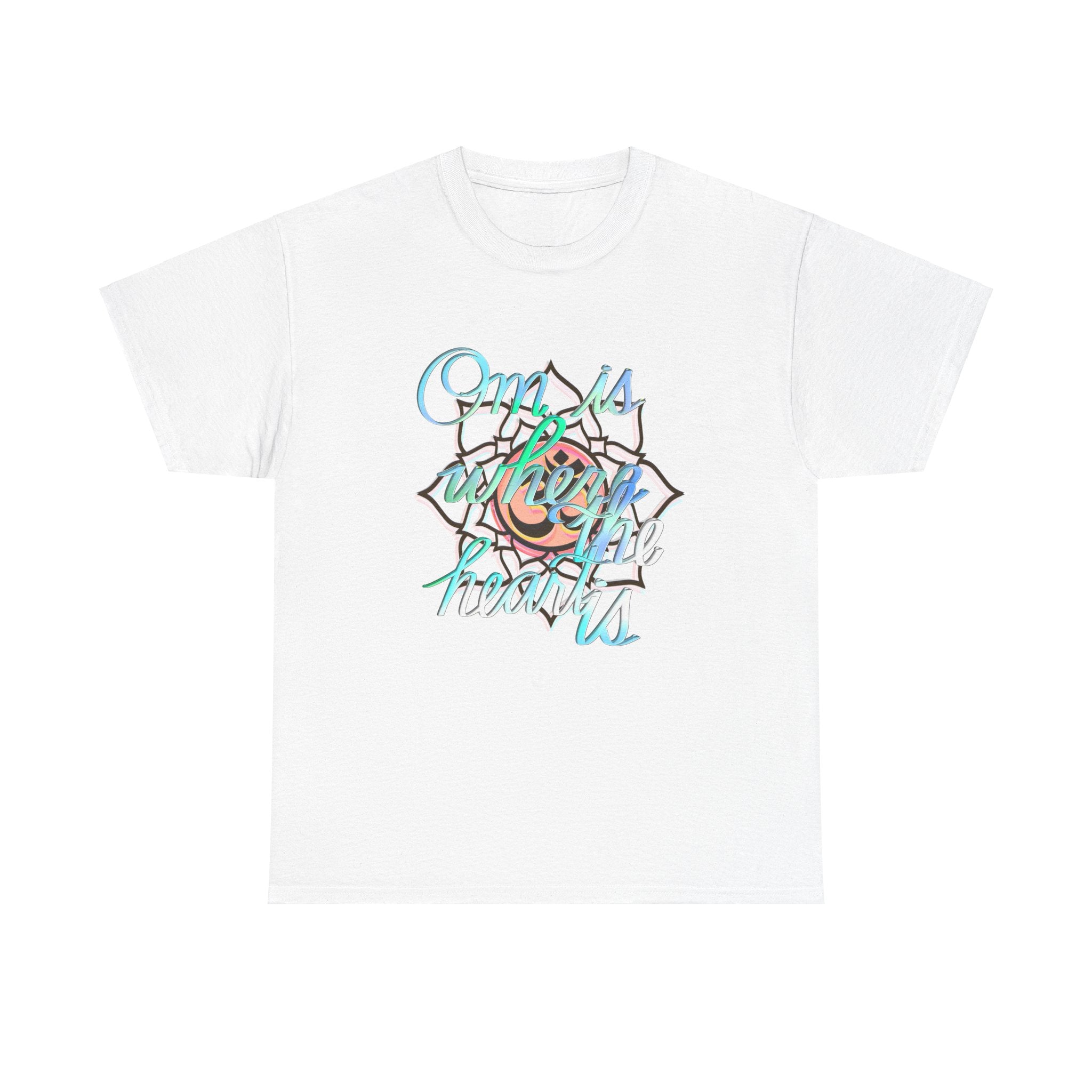 OM IS WHERE THE HEART IS Unisex Heavy Cotton Tee