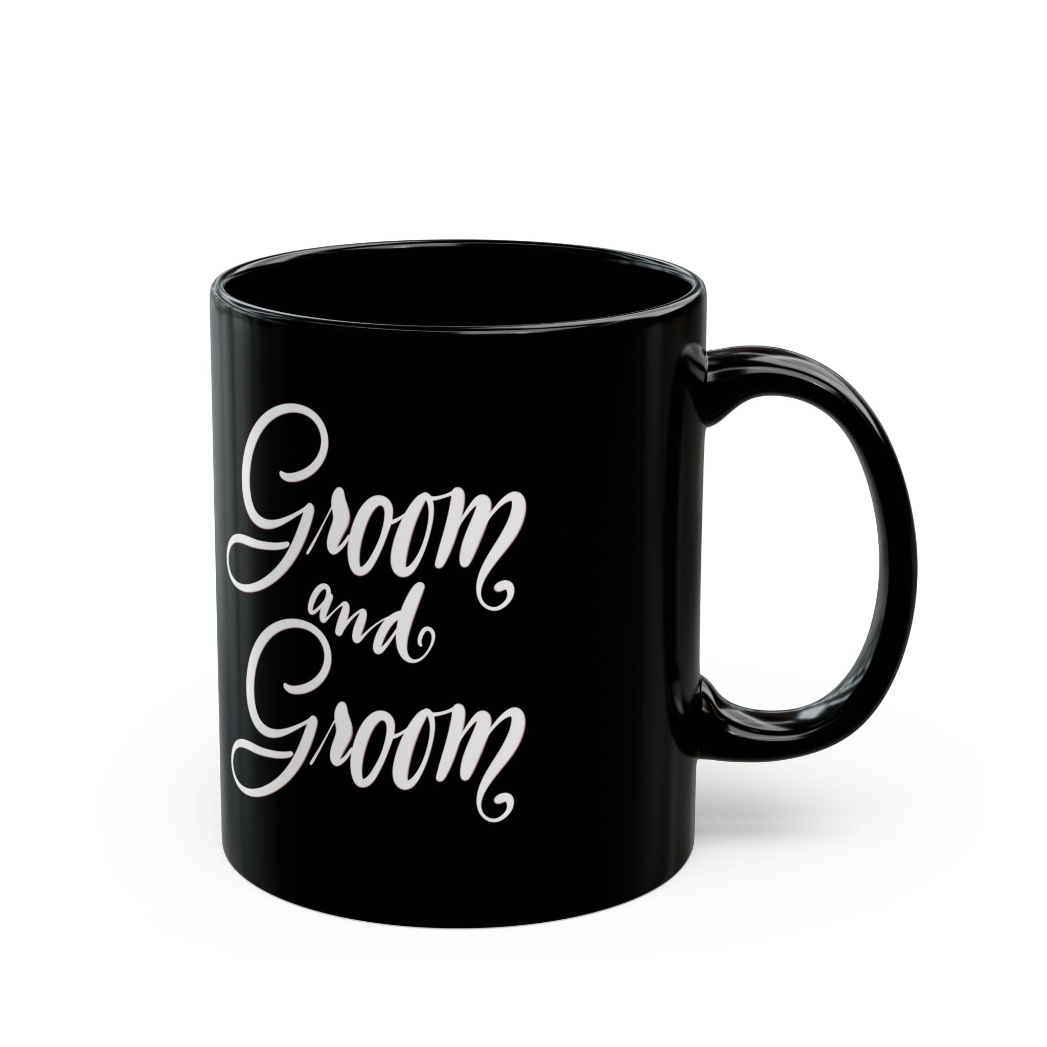 GROOM AND GROOM Black Mug (11oz)