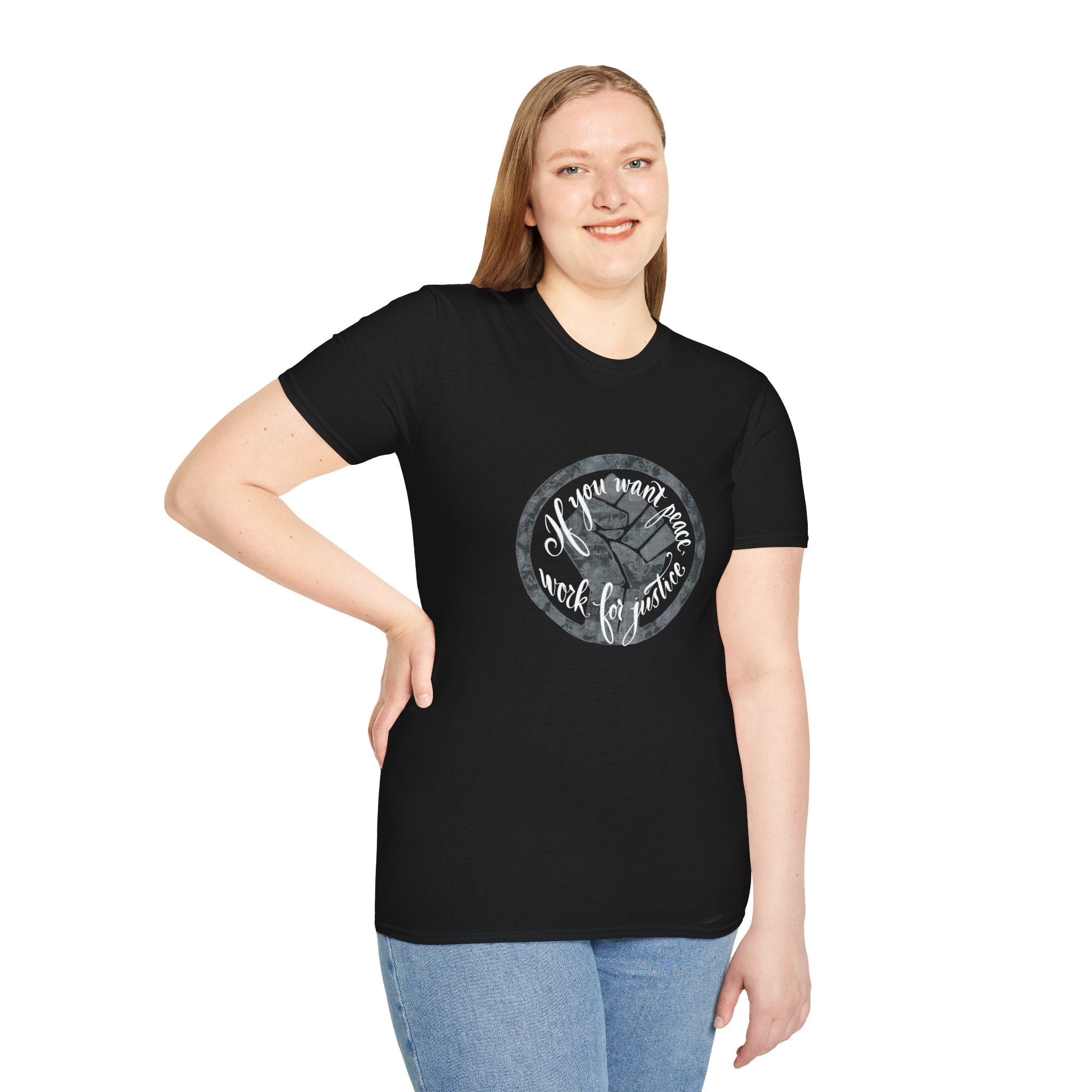 Peace and Justice T-Shirt — hand-drawn Tee