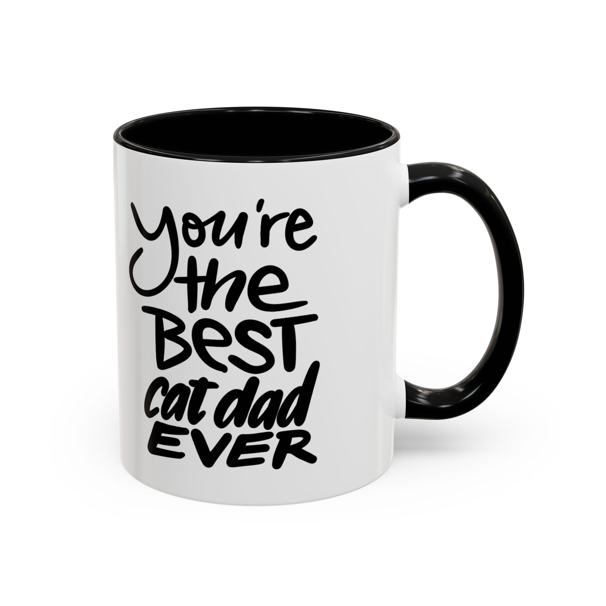 BEST CAT DAD EVER Accent Coffee Mug (11 oz)