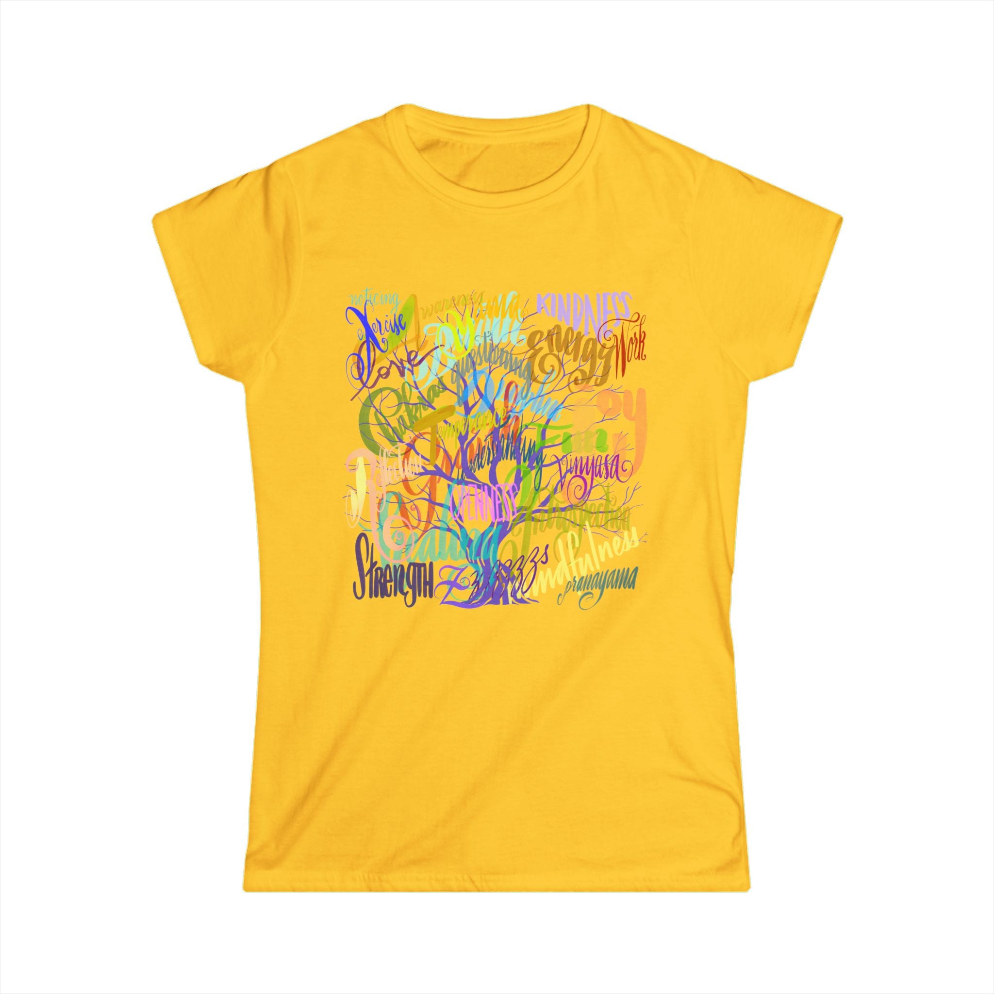 Yoga Benefits from A to Z Softstyle Tee - Inspirational Graphic Shirt