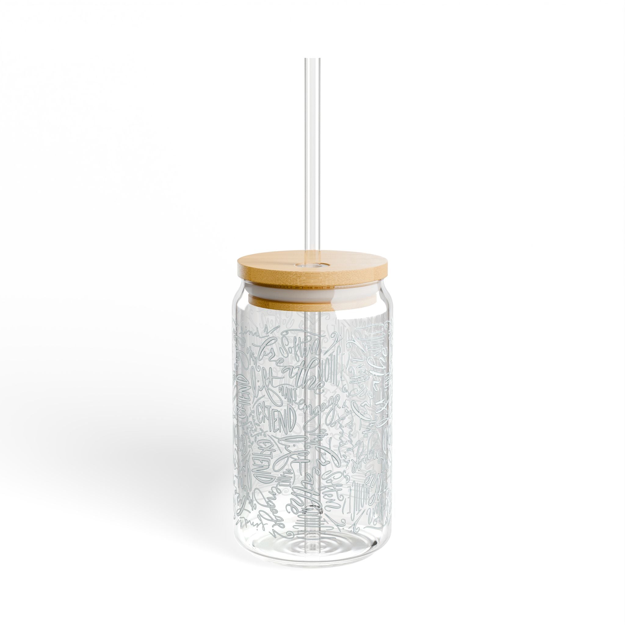 Yoga mindfulness in hand-drawn calligraphy Sipper Glass