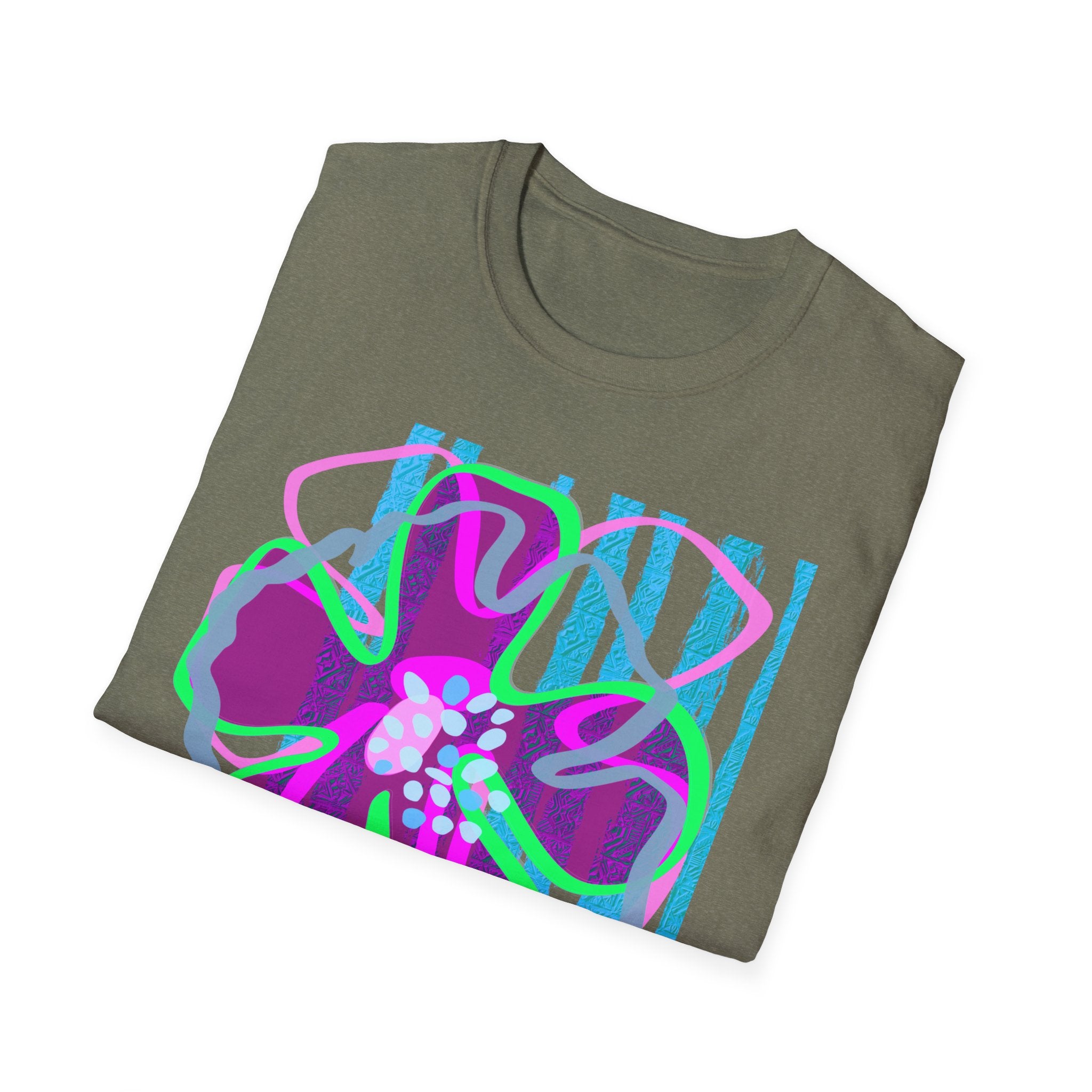 Vibrant Floral Unisex Softstyle T-Shirt for Summer Vibes