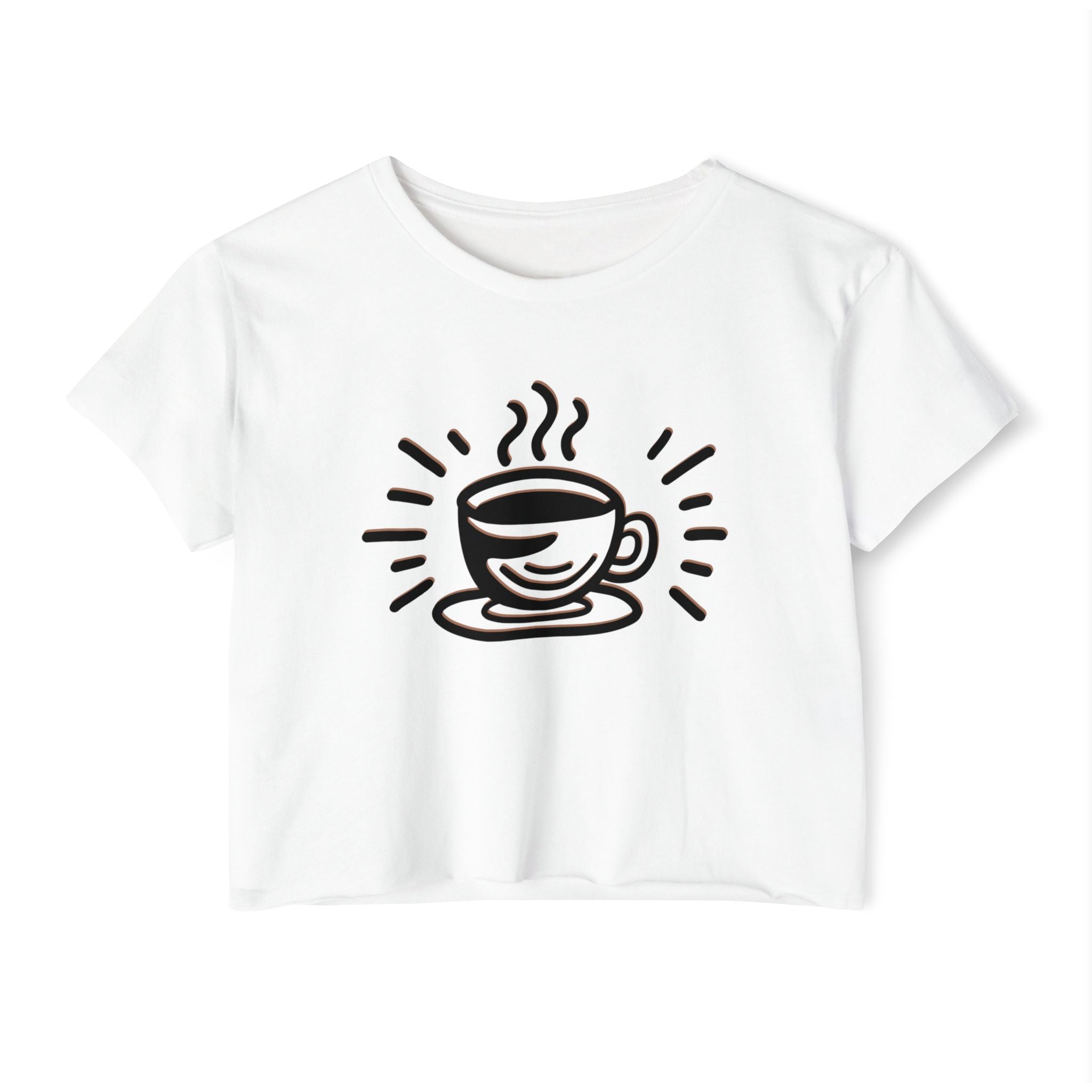 Coffee Lover's Women's Festival Crop Top - Perfect for Casual Outings & Celebrations