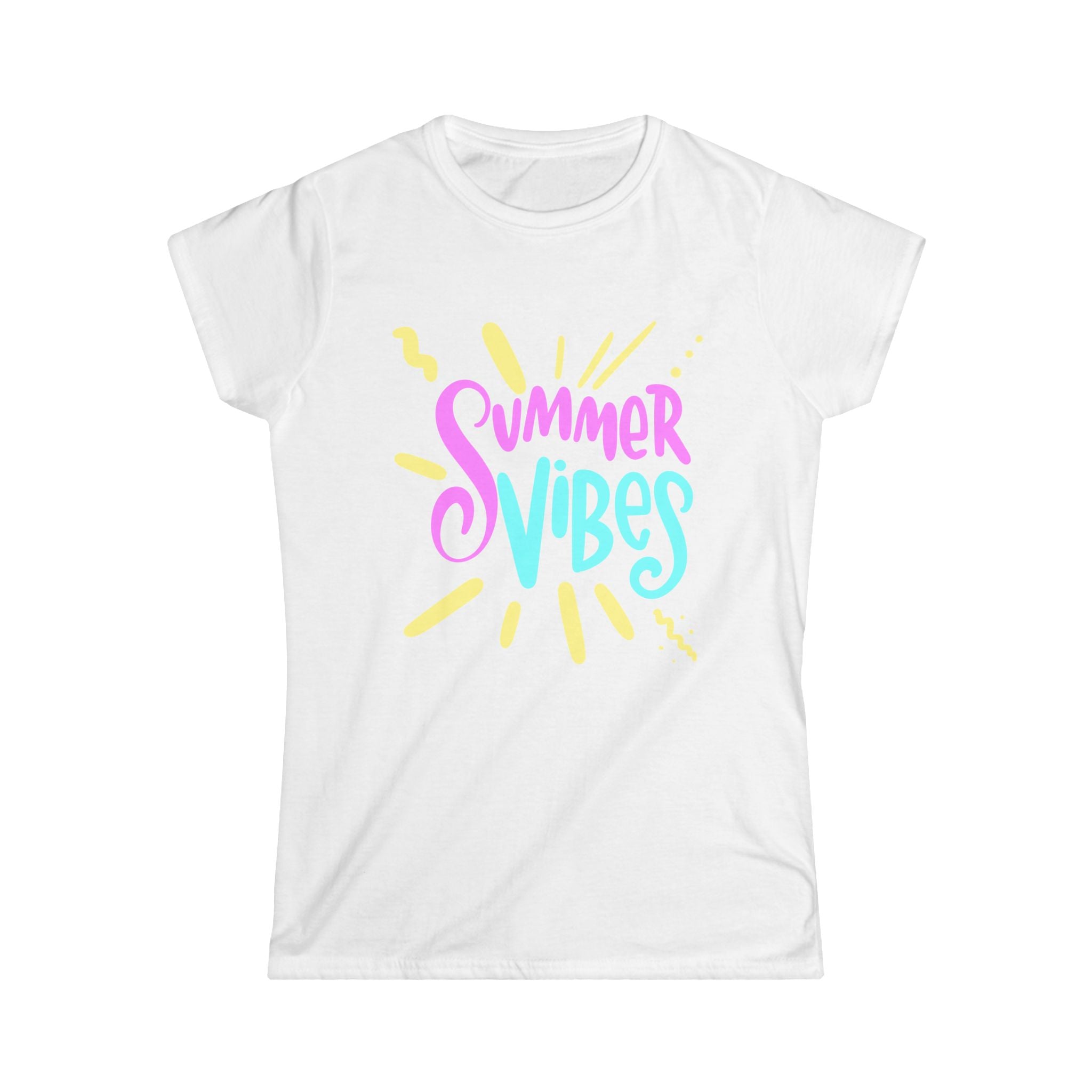 Summer Vibes Women's Softstyle Tee - Bright & Cheerful T-Shirt for Warm Weather Fun