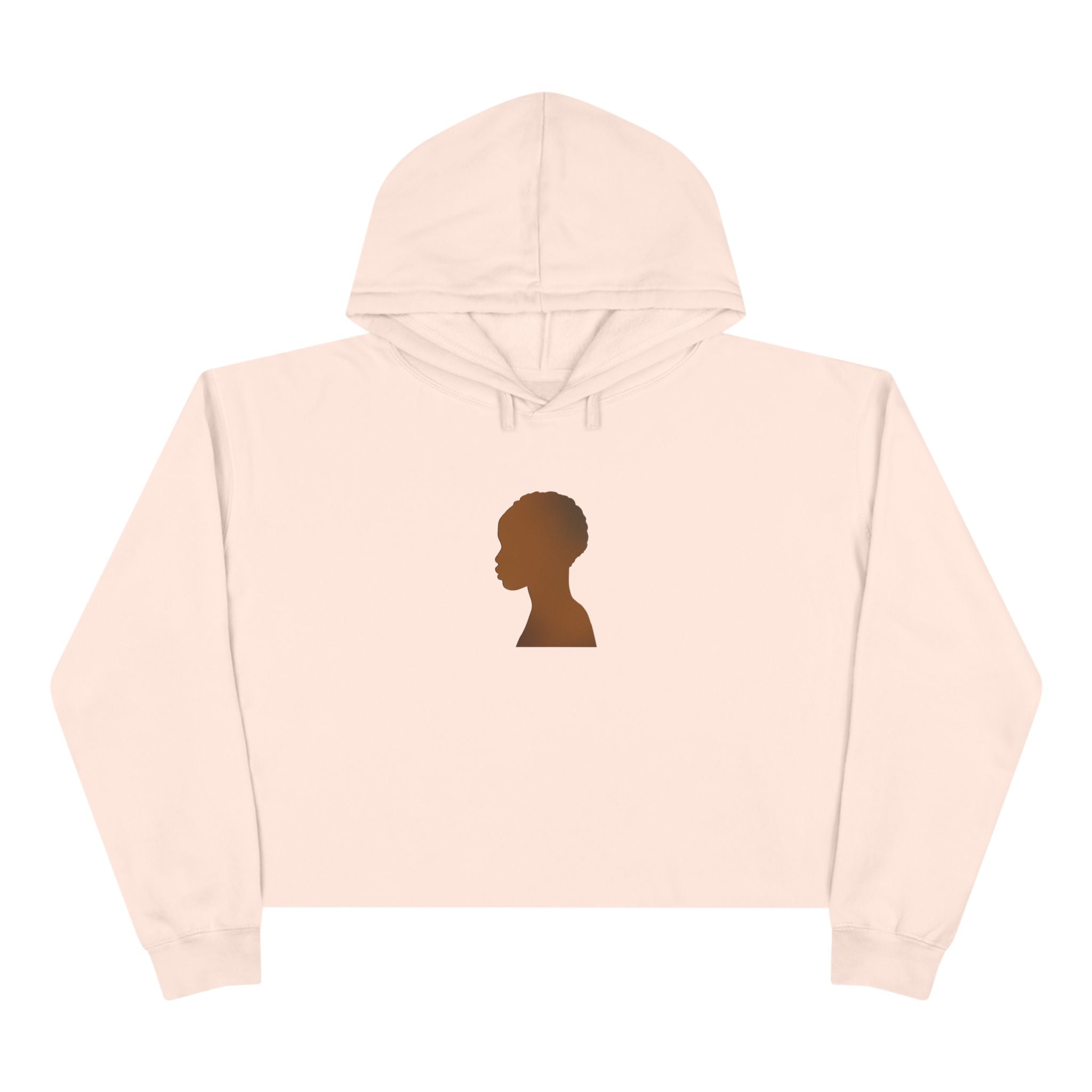 Black Queen Silhouette Crop Hoodie - Chic and Stylish Athletic Wear