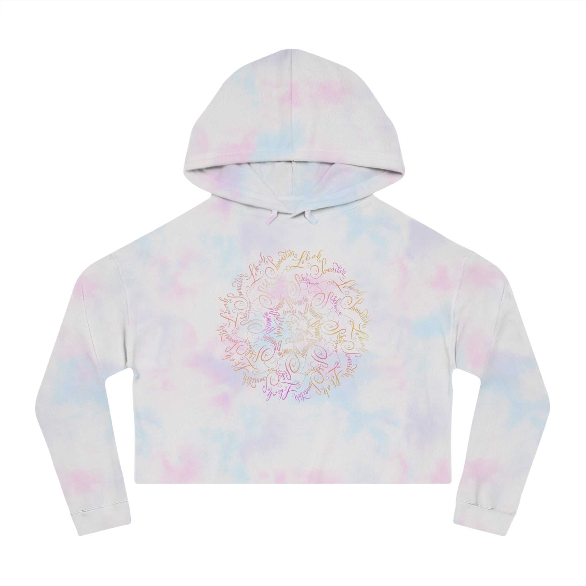 Subtle Mantra Women’s Cropped Hooded Sweatshirt with Unique Hand-drawn Design