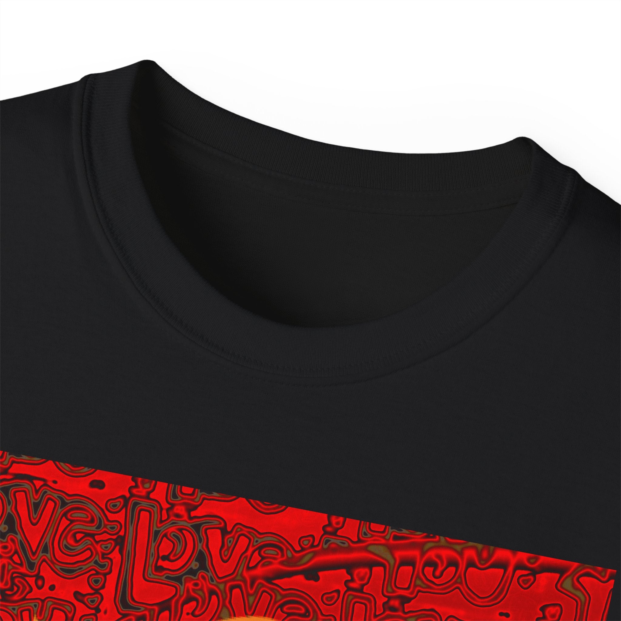 Adinkra Cotton Tee - Vibrant Red & Orange Design