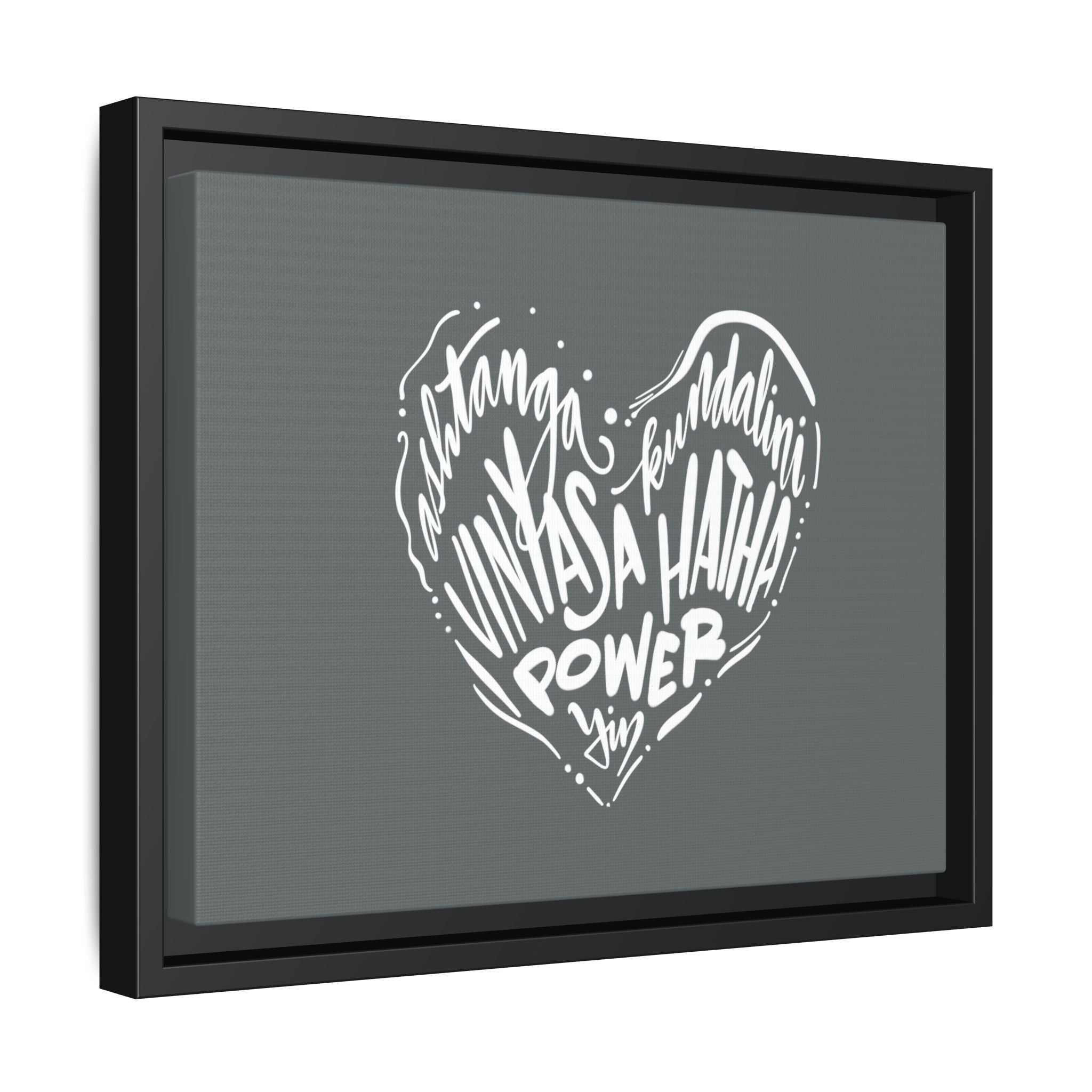 Framed Canvas Art, Inspirational Wall Decor, Yoga Styles Heart Design, Motivational Gift, Modern Home Decor, Mindfulness Art