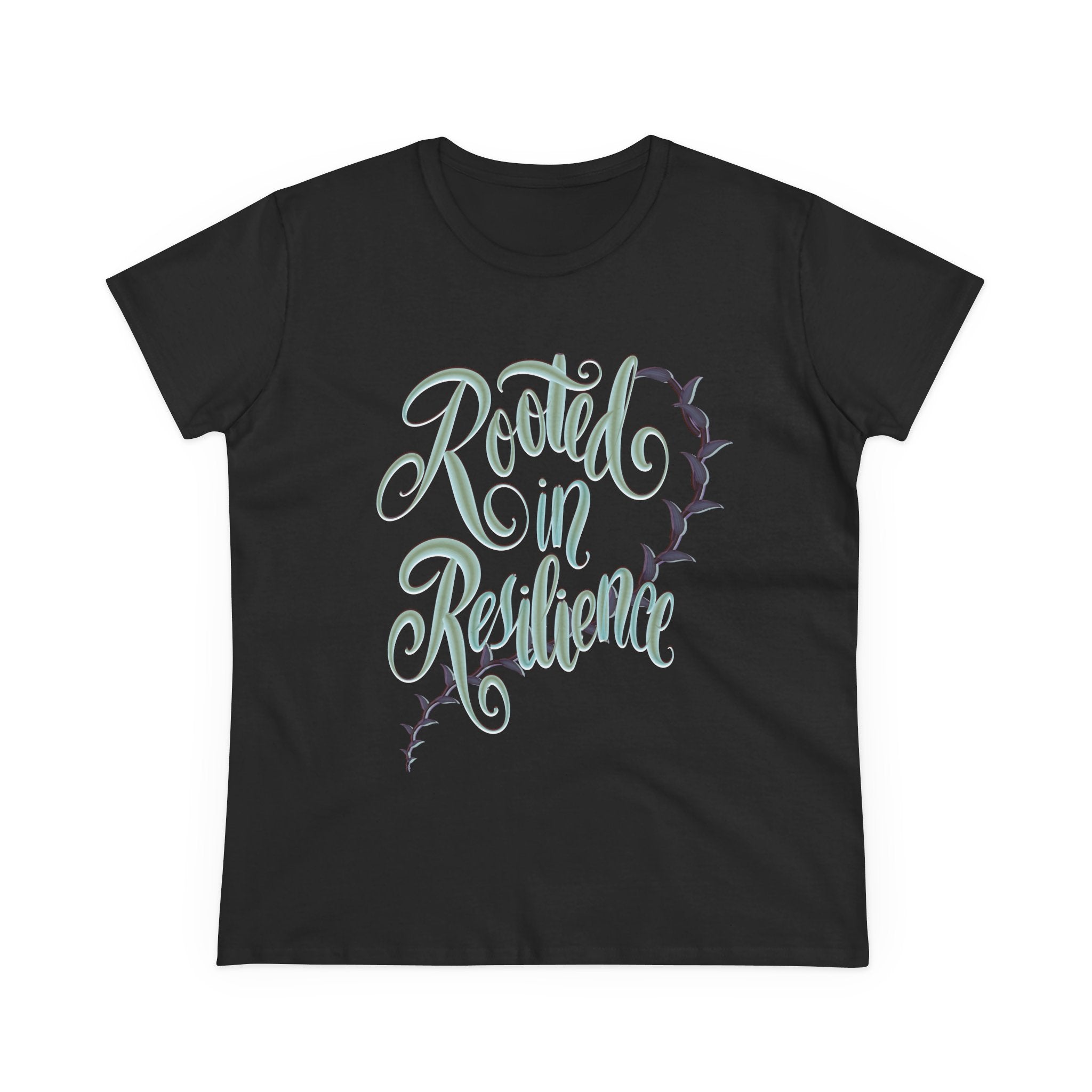 Rooted in Resilience Women's Midweight Cotton Tee - Inspirational Apparel for Strength and Empowerment