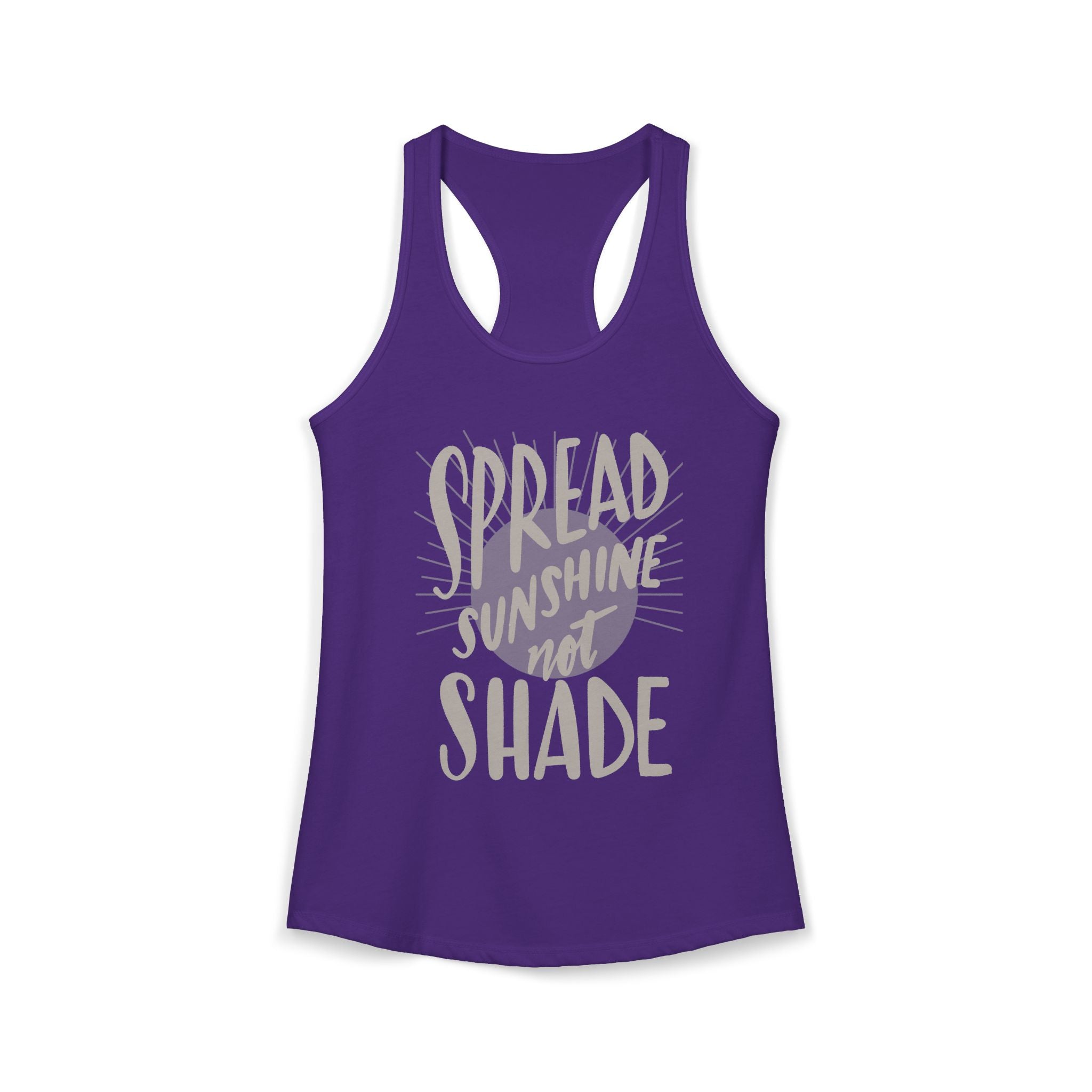 Spread Sunshine Not Shade Women's Racerback Tank — Handwritten Graphic