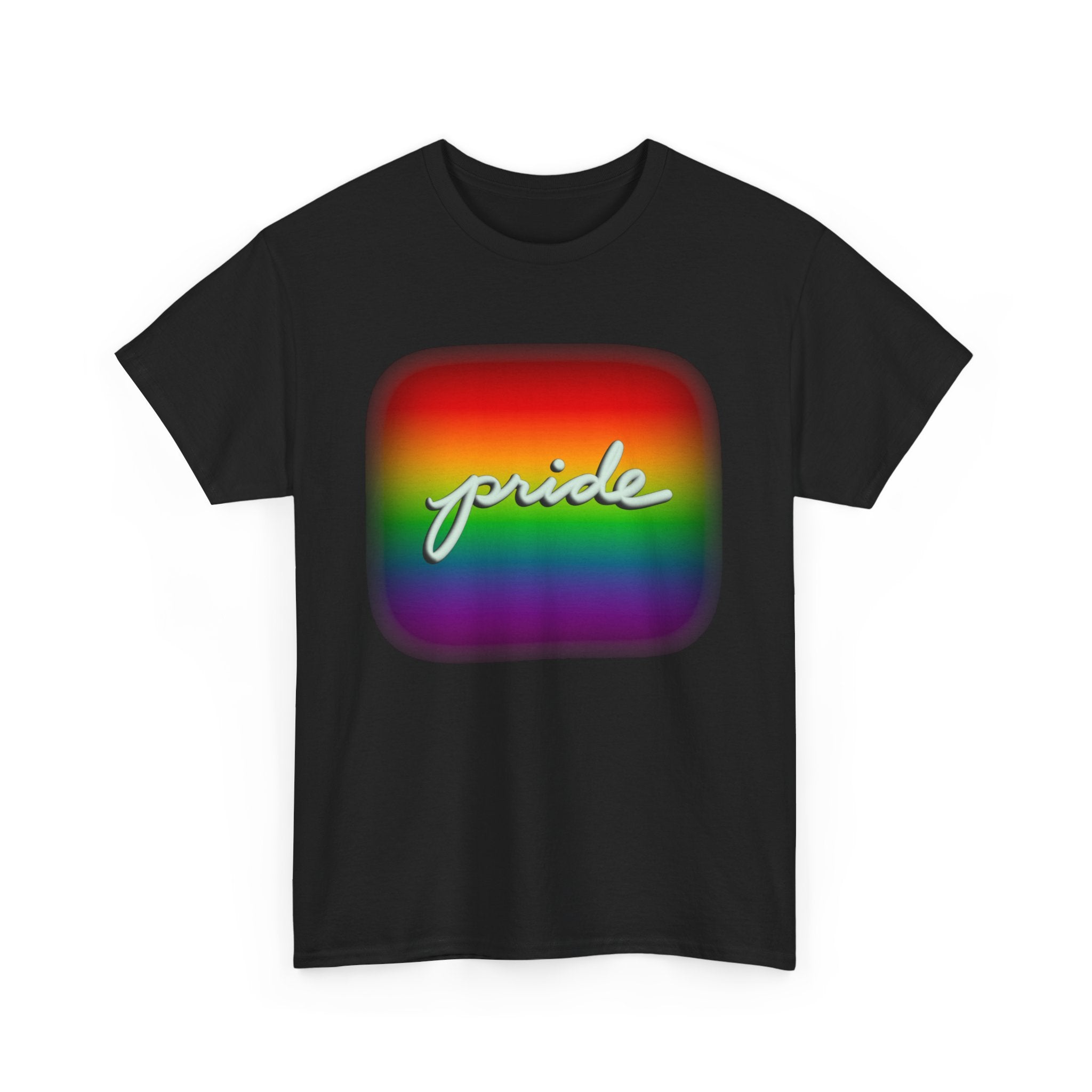 PRIDE WITH WHITE CURSIVE Unisex Heavy Cotton Tee