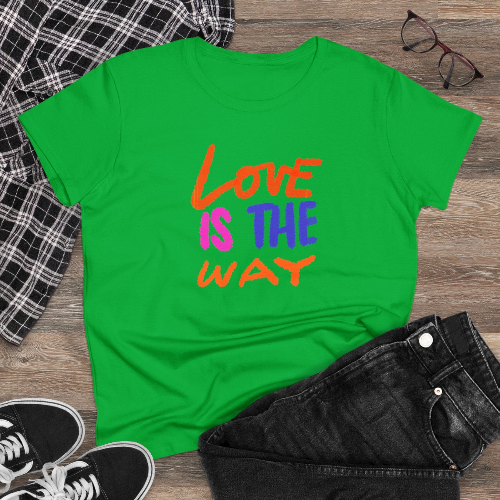 LOVE IS THE WAY Women's Midweight Cotton Tee