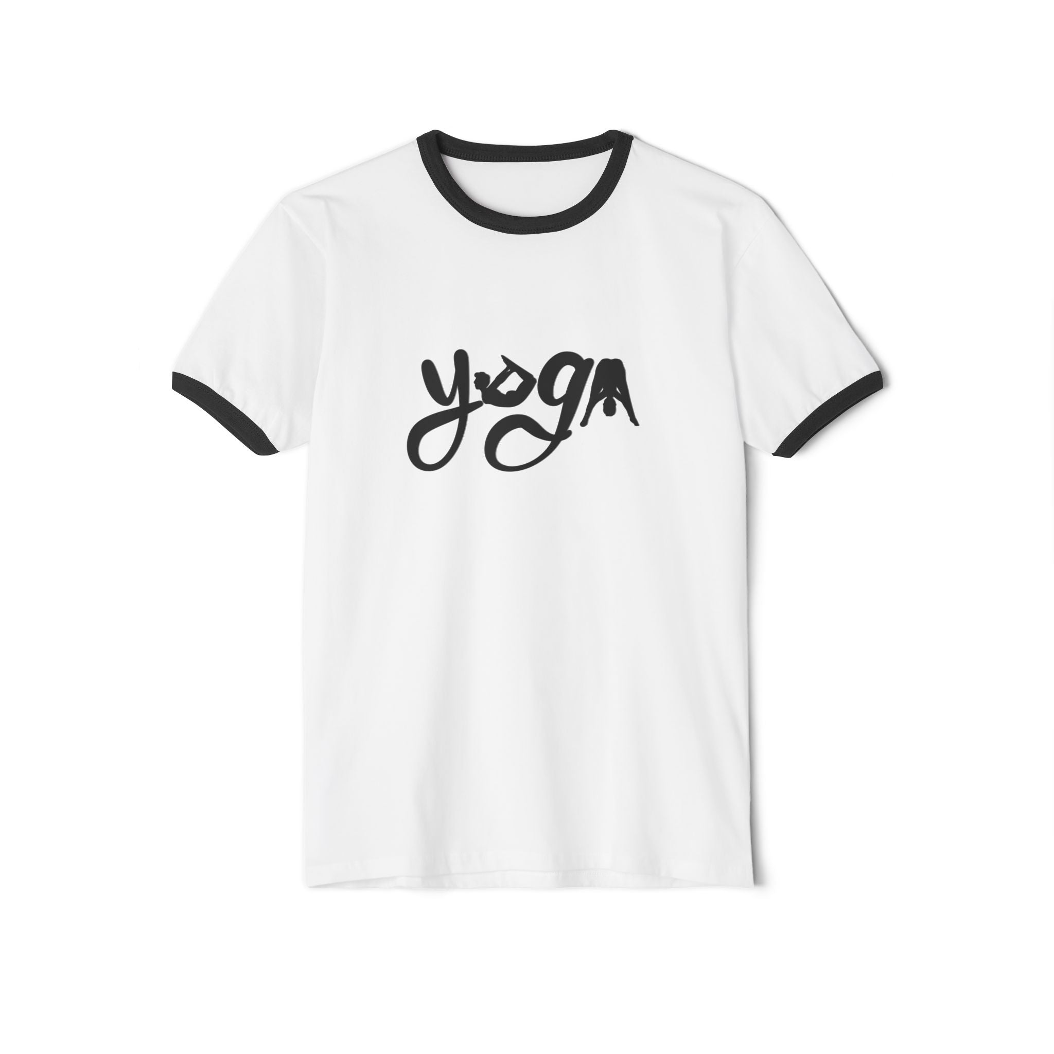 Yoga Vibes Unisex Cotton Ringer T-Shirt, Casual Wear, Gift for Yogis, Relaxed Fit Tee, Comfortable Everyday Top