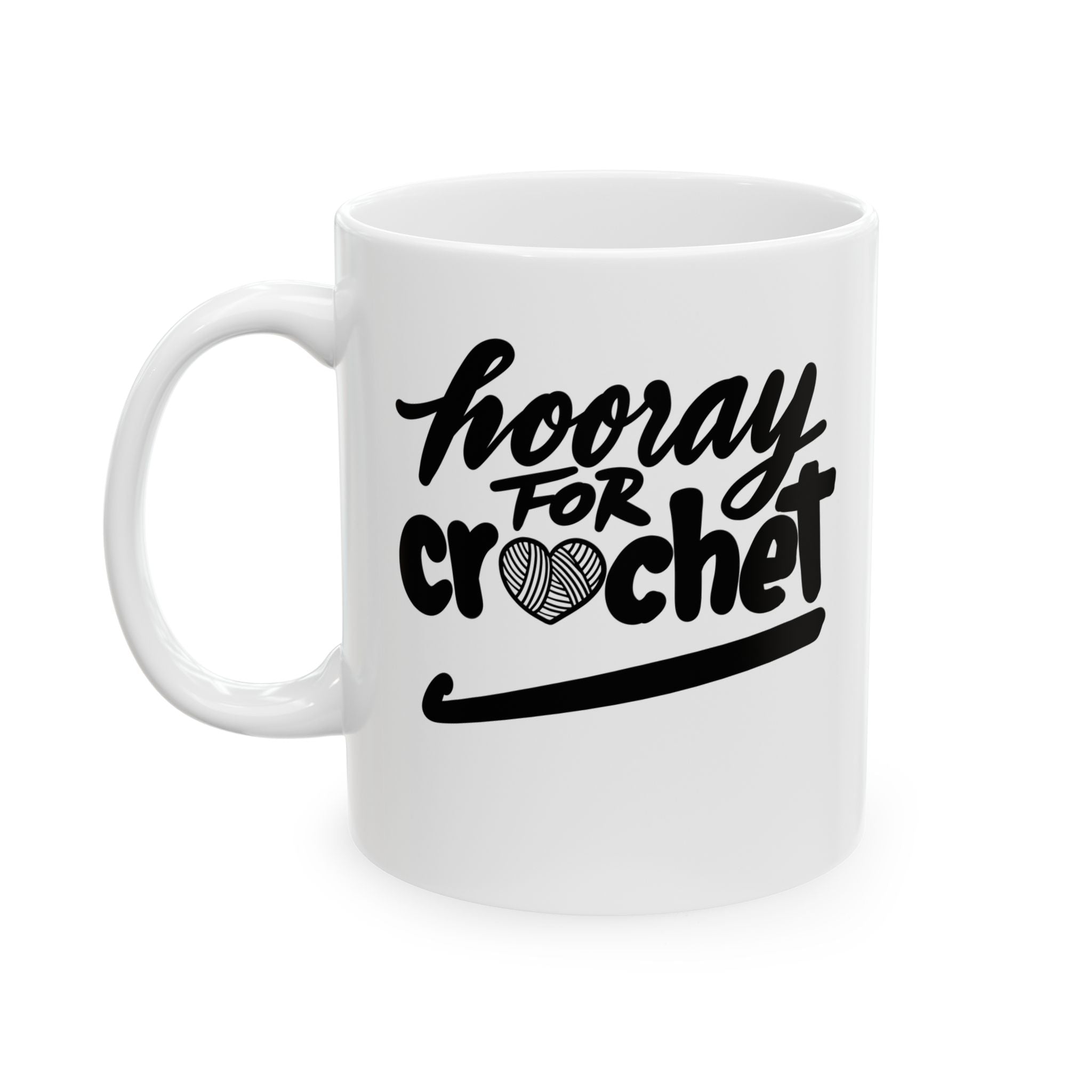 HOORAY FOR CROCHET Ceramic Mug, (11 oz)