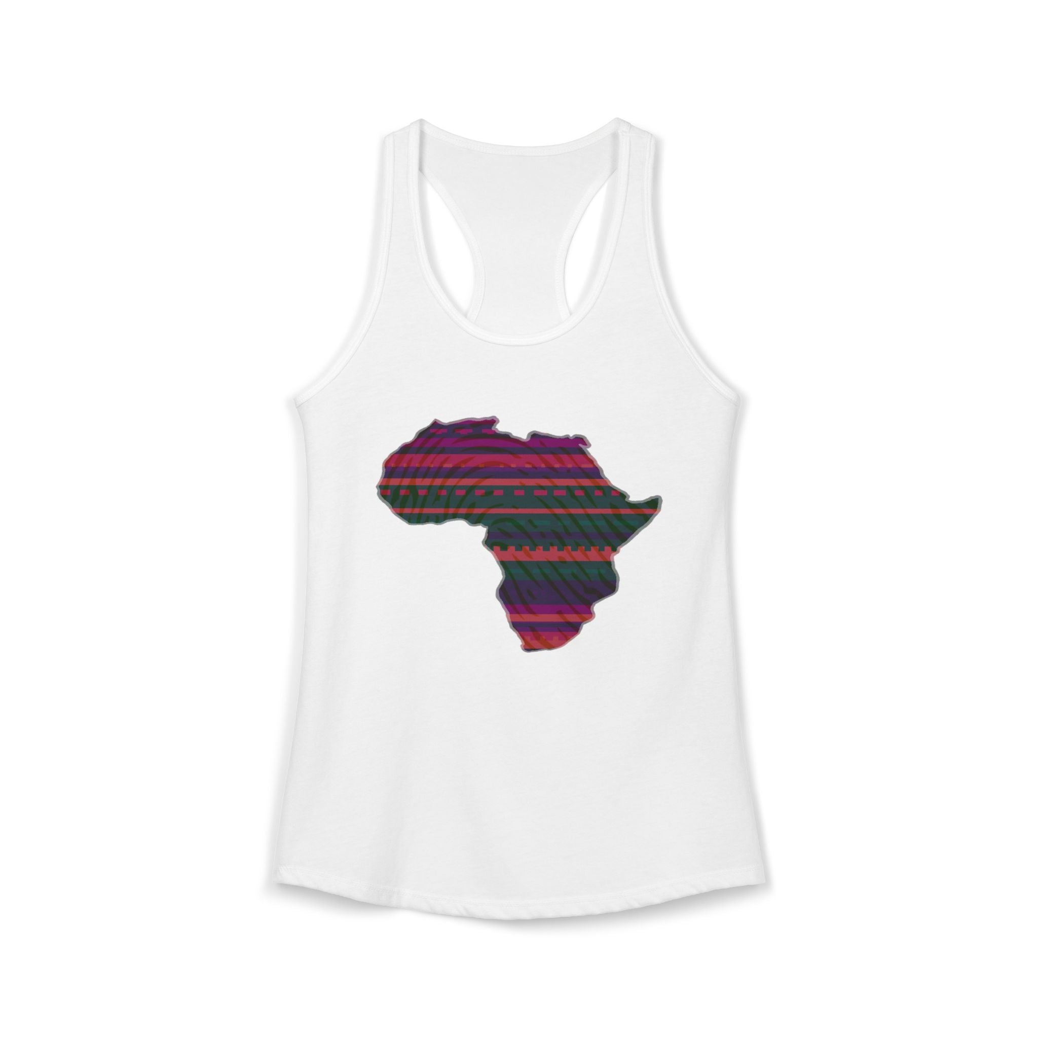 African Kente & Fingerprint Heritage Tank — Black History Racerback