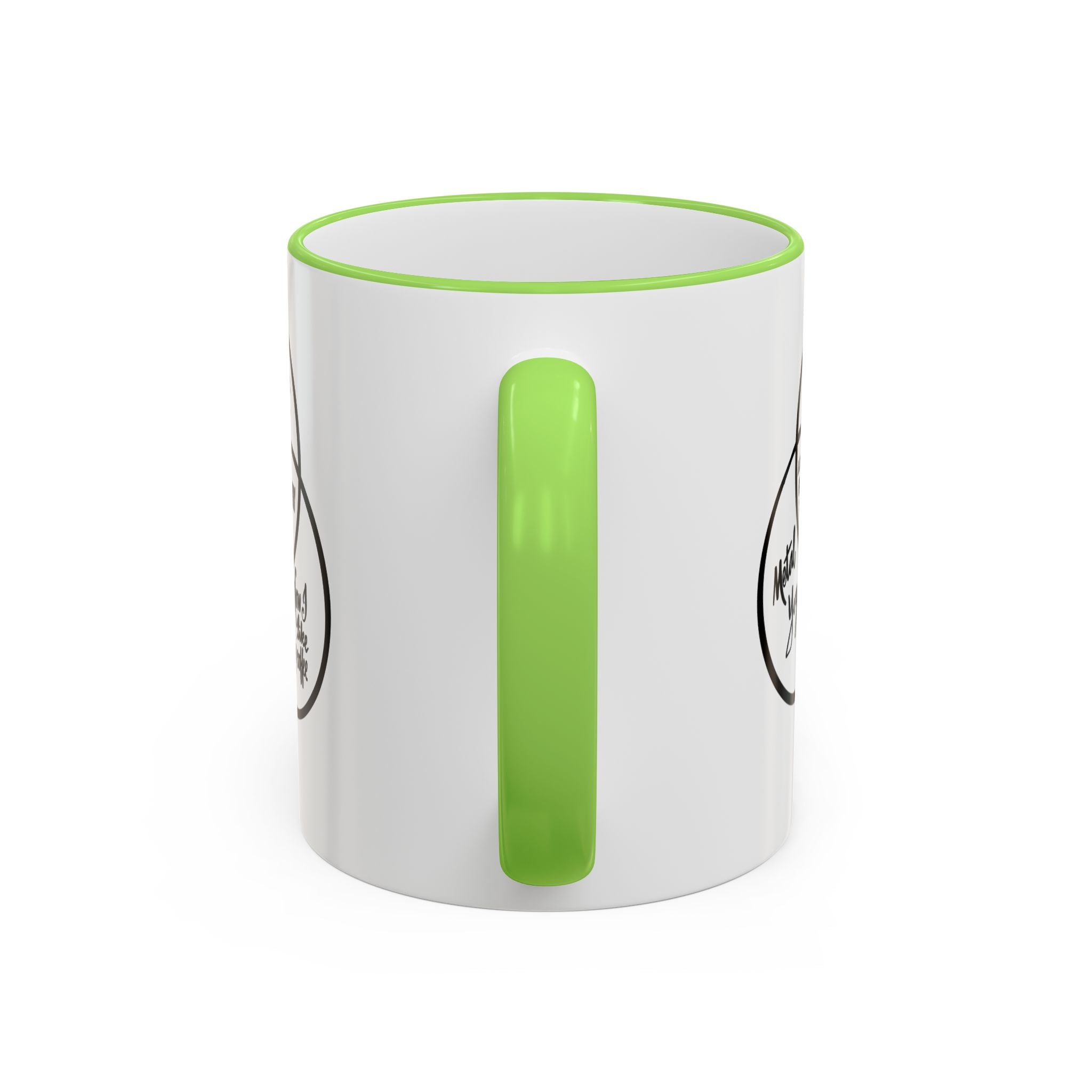 Metal Yoga Venn Diagram Mug — Funny Coffee Lover Accent Rim & Handle Mug (11oz/15oz)