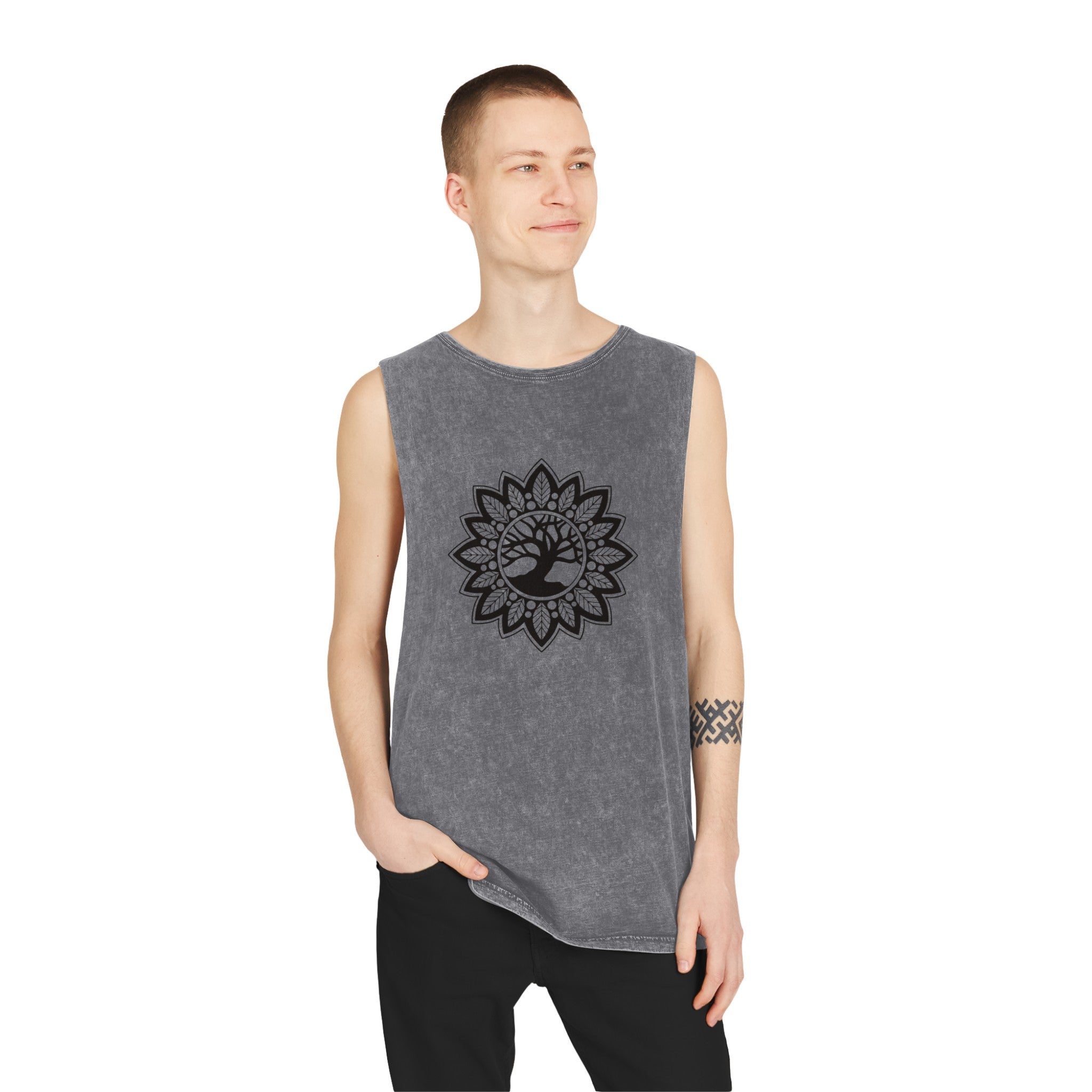 YOGA TREE Unisex Stonewash Tank Top