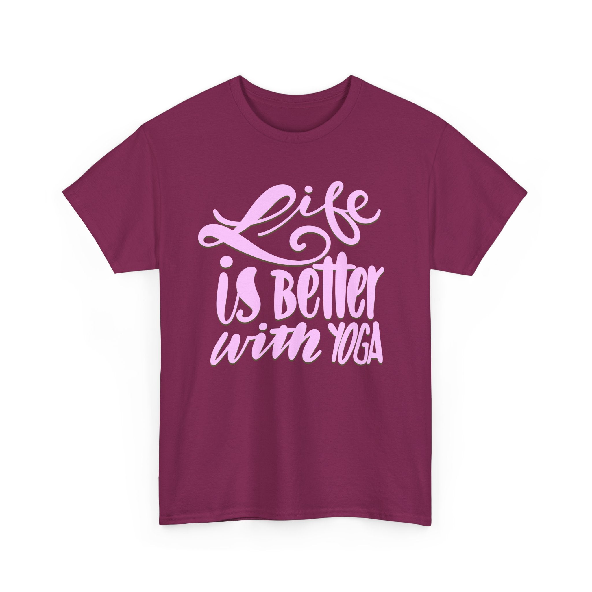 LIFE IS BETTER WITH YOGA Unisex Heavy Cotton Tee