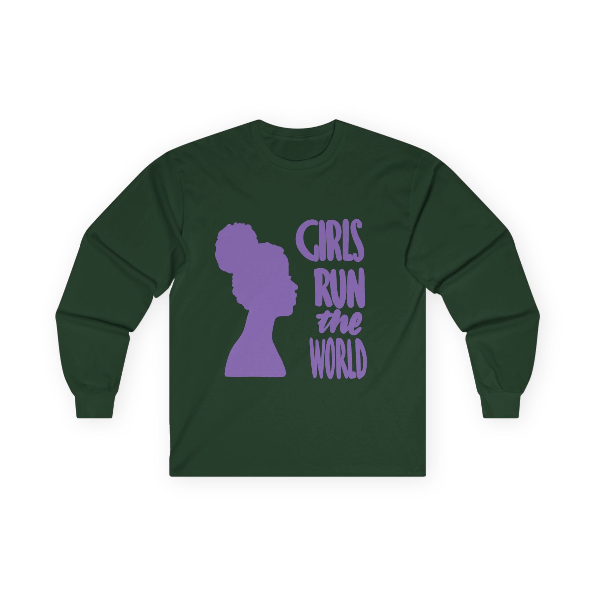 Girls Run the World Long Sleeve Tee - Empowering Unisex Cotton Shirt