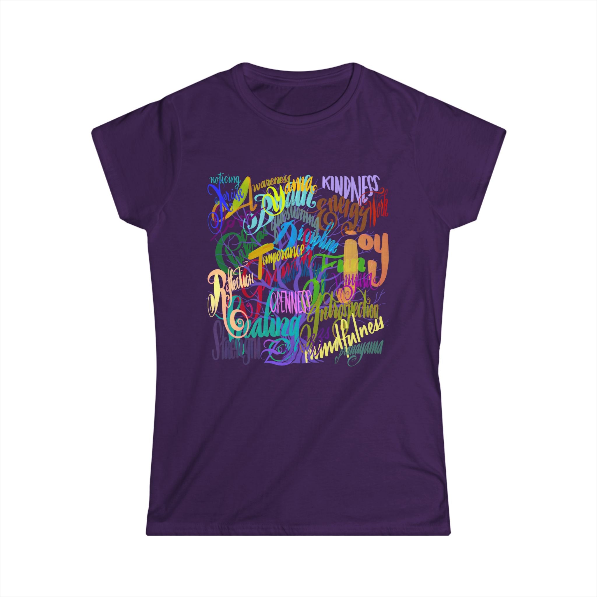 Yoga Benefits from A to Z Softstyle Tee - Inspirational Graphic Shirt